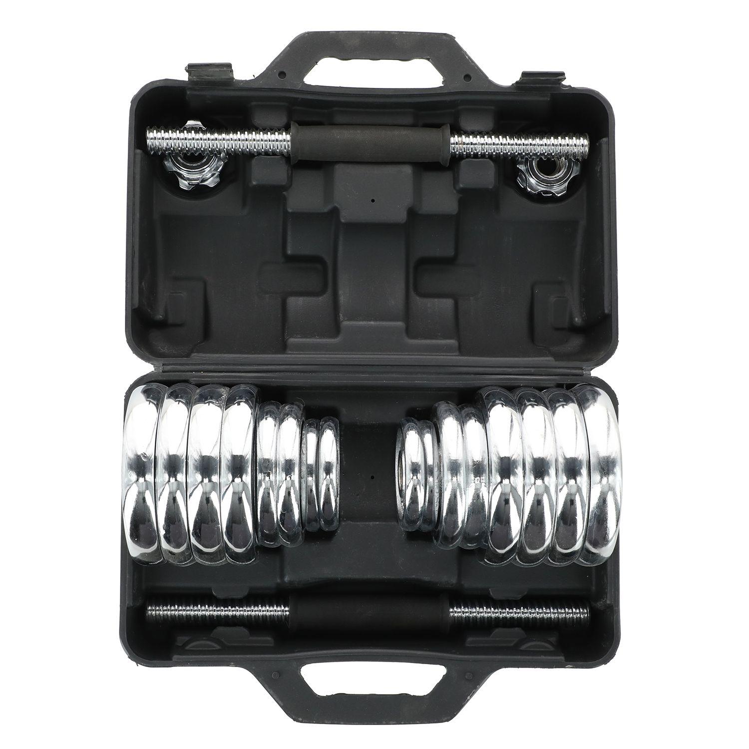 Set Bodytrainer Mancuerna Cromada 30 KG con Maleta-0