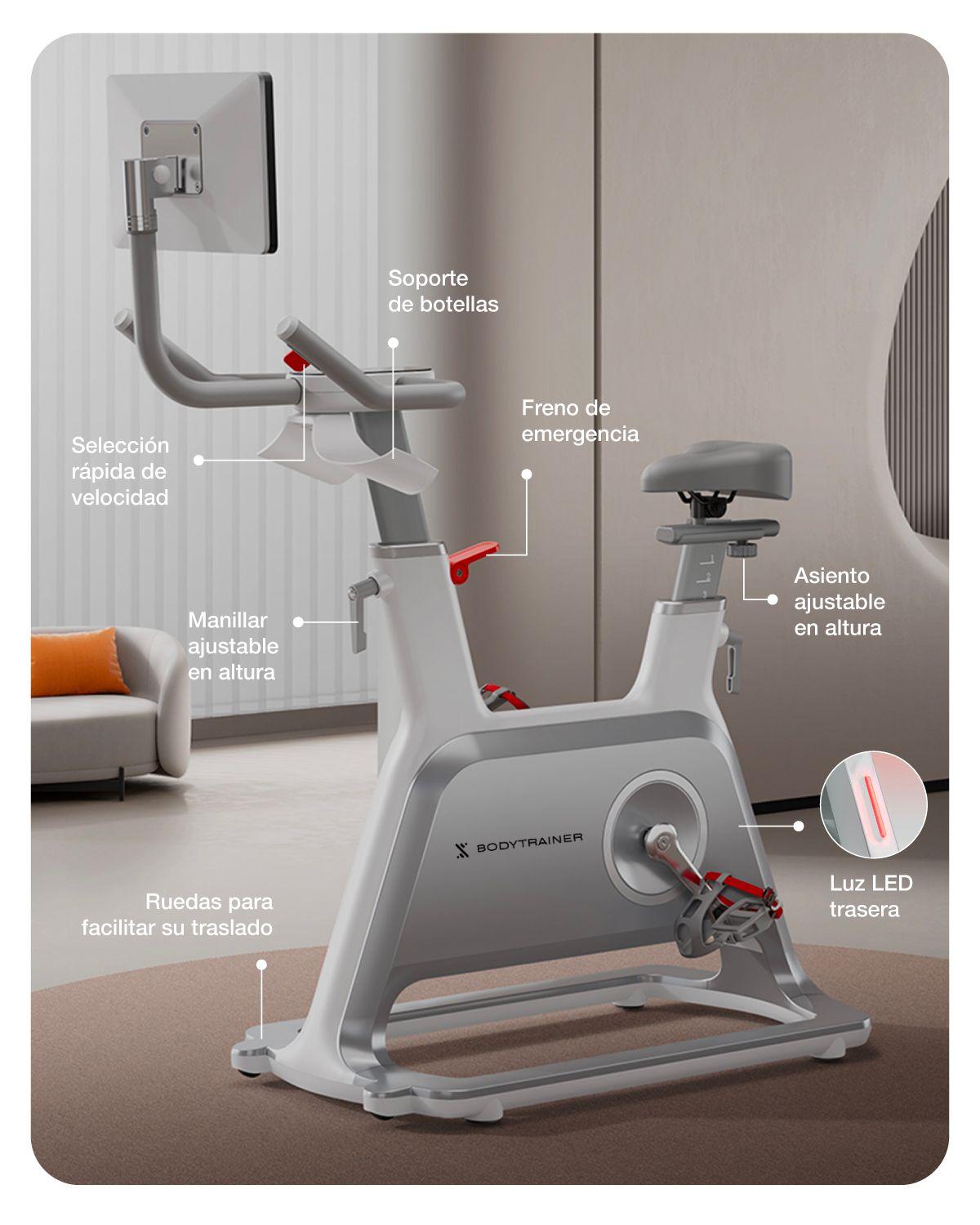 Bicicleta Spinning Magnética 6kg Bodytrainer Deluxe Pantalla-1