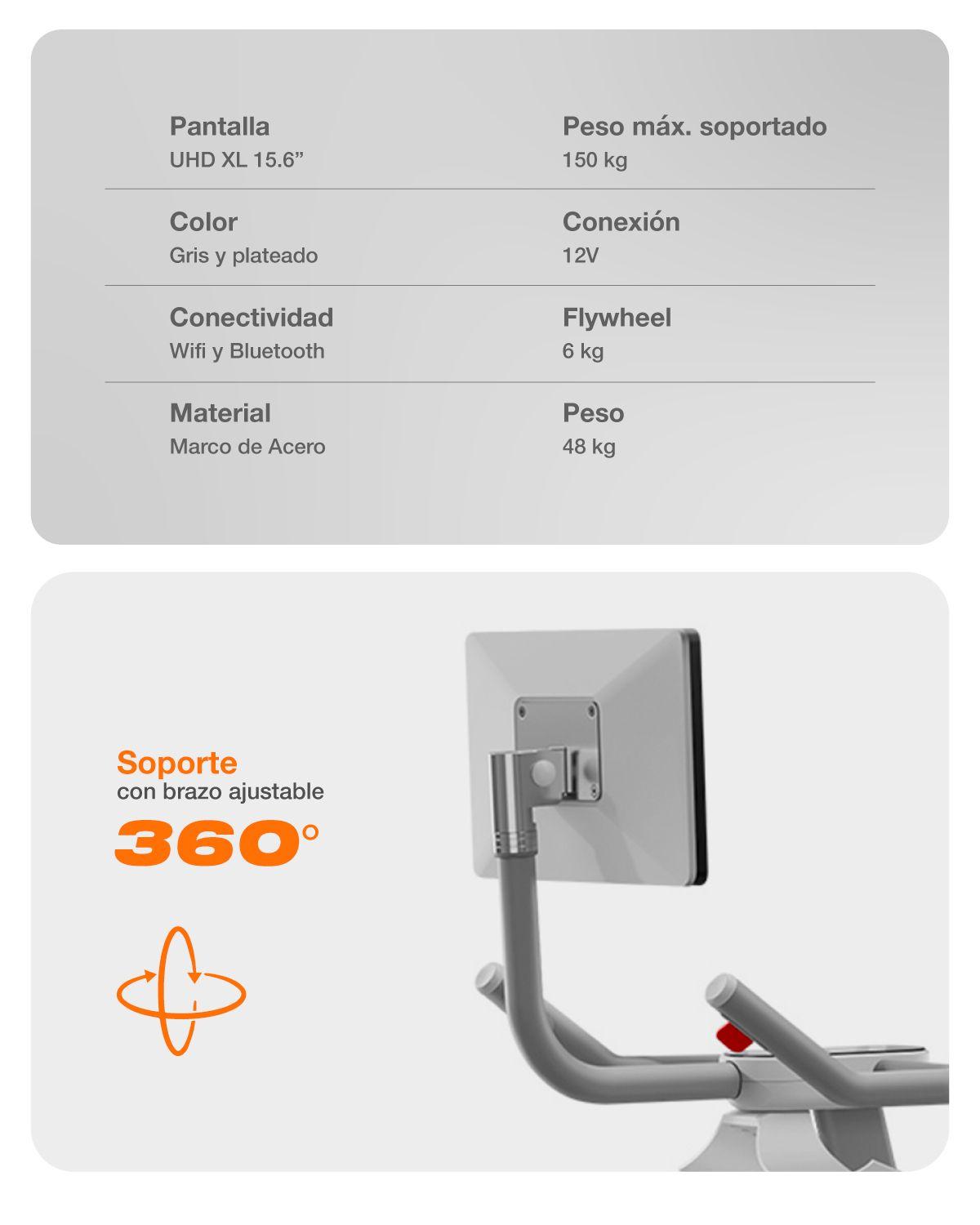Bicicleta Spinning Magnética 6kg Bodytrainer Deluxe Pantalla-4