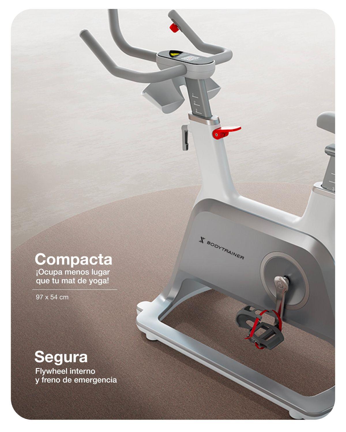 Bicicleta Spinning Magnética 6kg Bodytrainer Deluxe Pantalla-5