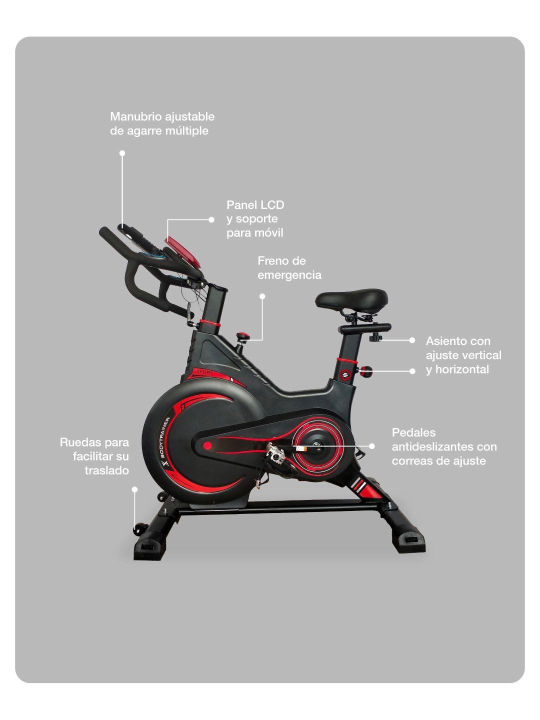 Bicicleta Spinning Magnética 5kg Bodytrainer MG5 con Sensor-2