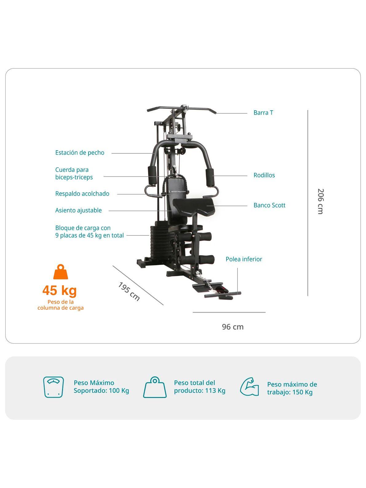 Home Gym Bodytrainer Estación Multifuncional HM-321 45kg-2