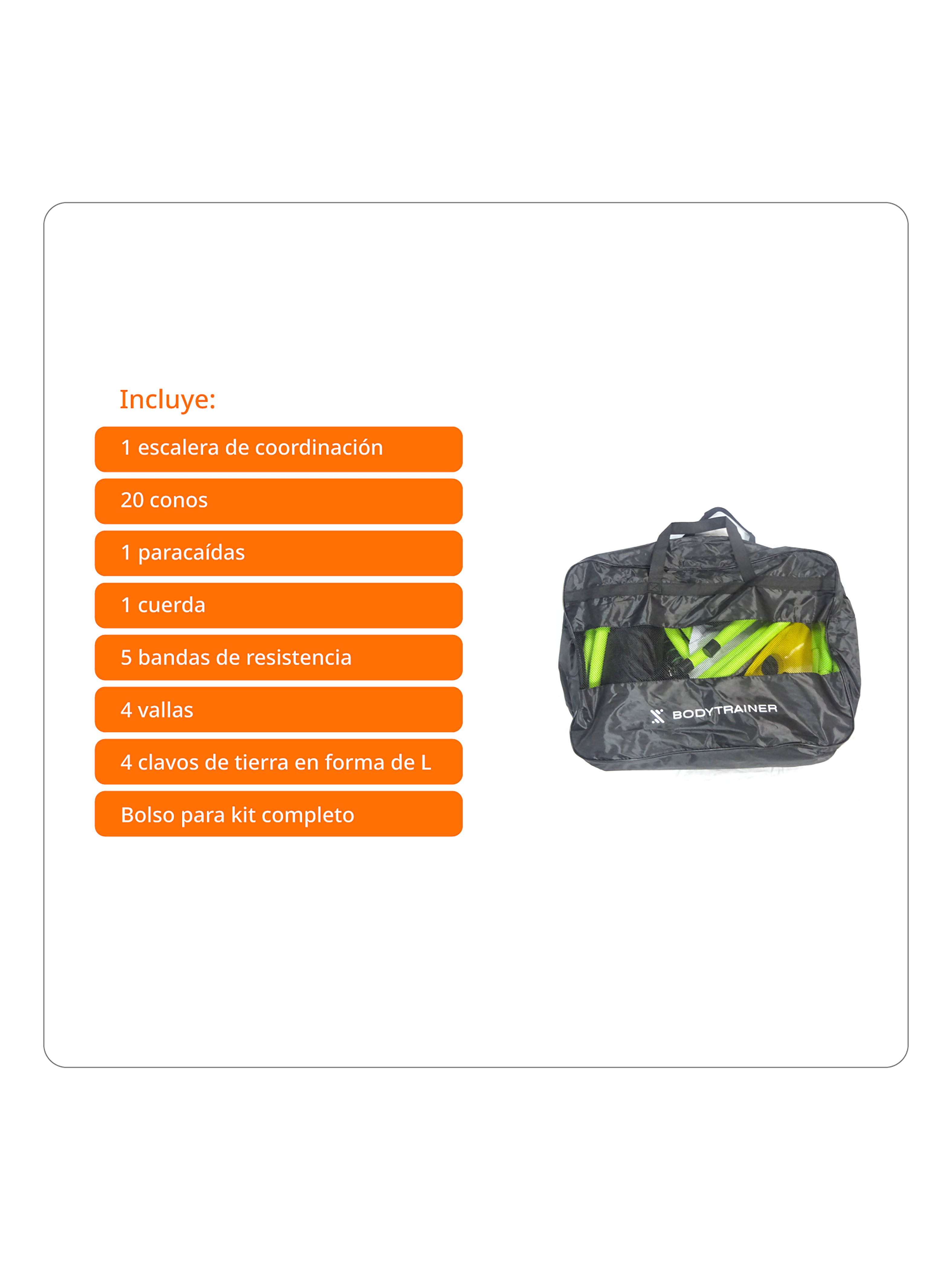 Set de Agilidad Bodytrainer Escalera Conos Paracaidas vallas-4