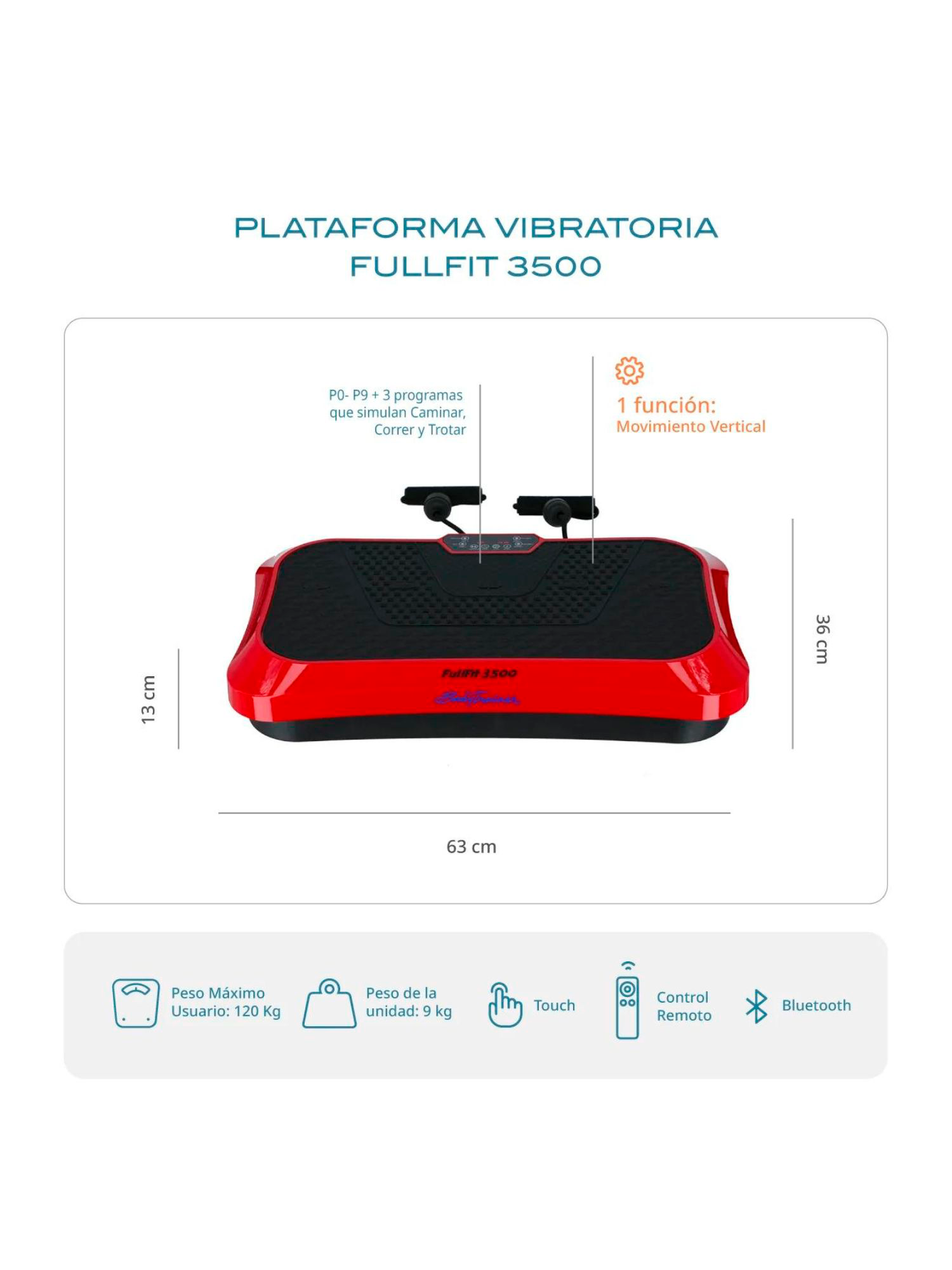 Plataforma Vibratoria Bodytrainer Fullfit 3500 Panel Touch-1