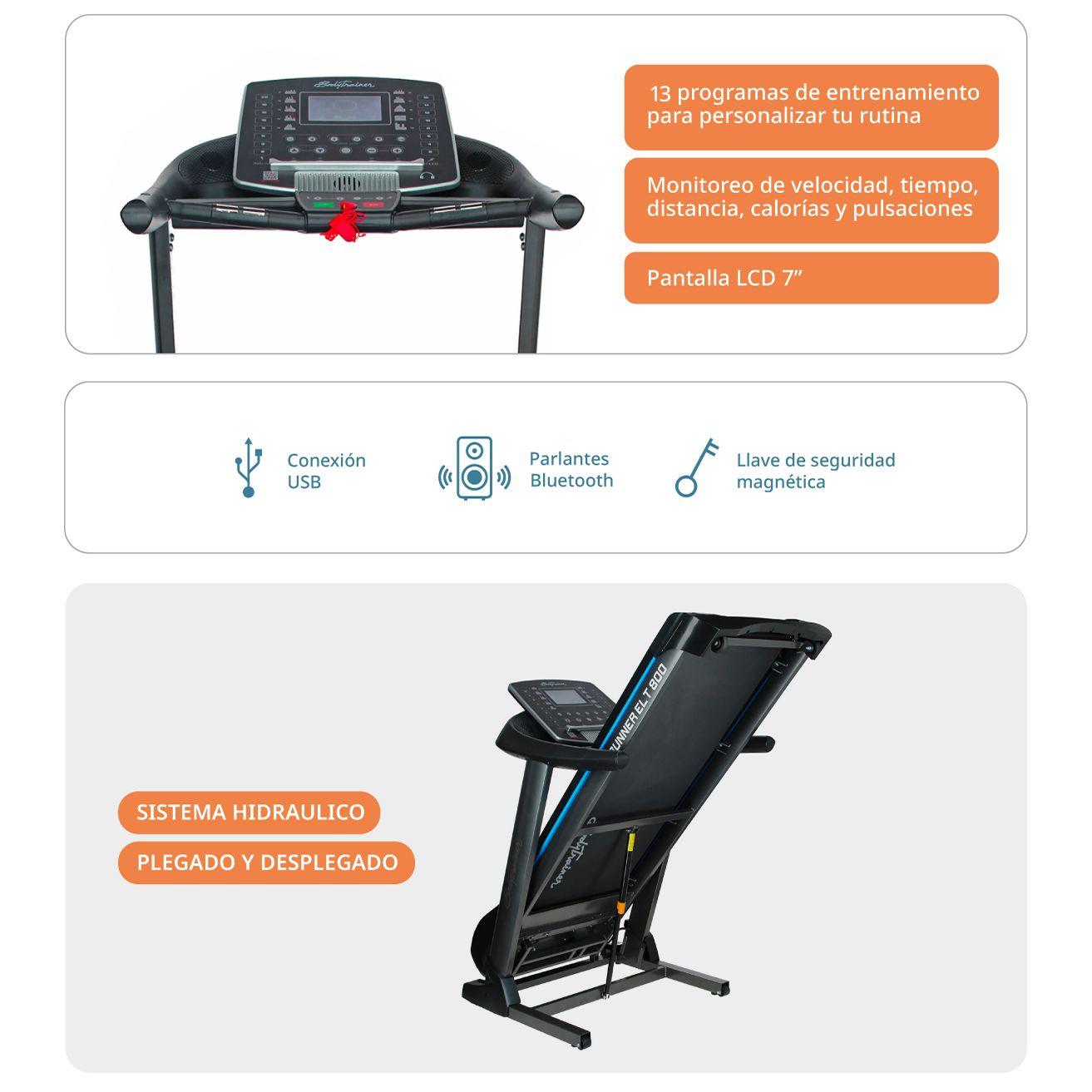 Trotadora Eléctrica Bodytrainer Runner Elt 800 App Fitshow-3