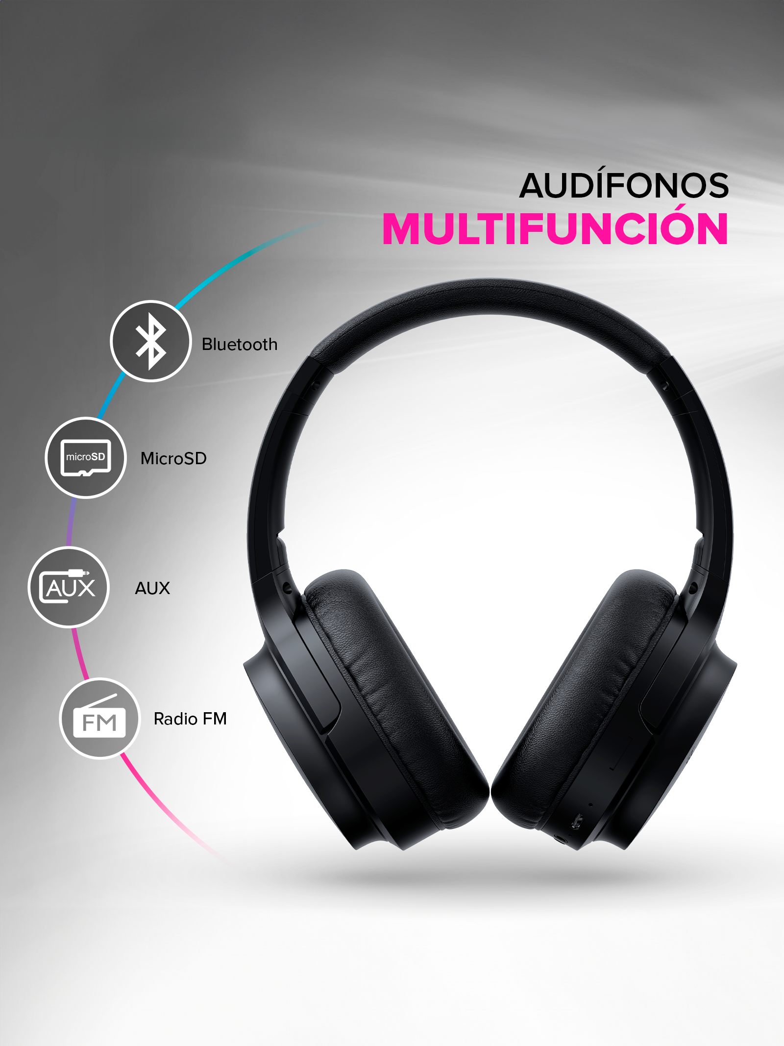 Audífonos Inalámbricos NjoyTech Headphones Plegables-1
