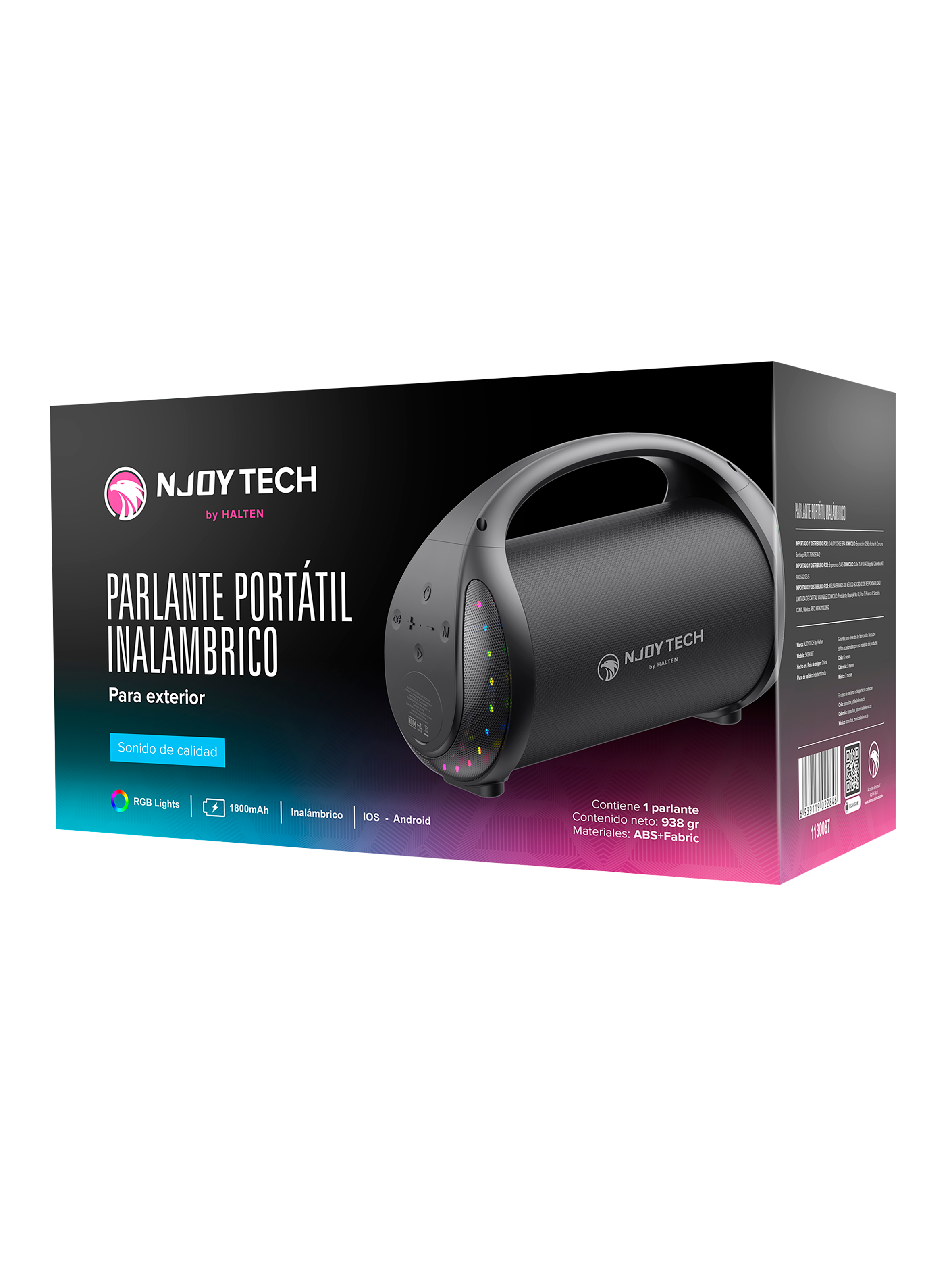 Parlante Inalámbrico Njoytech Portatil con Luces-11