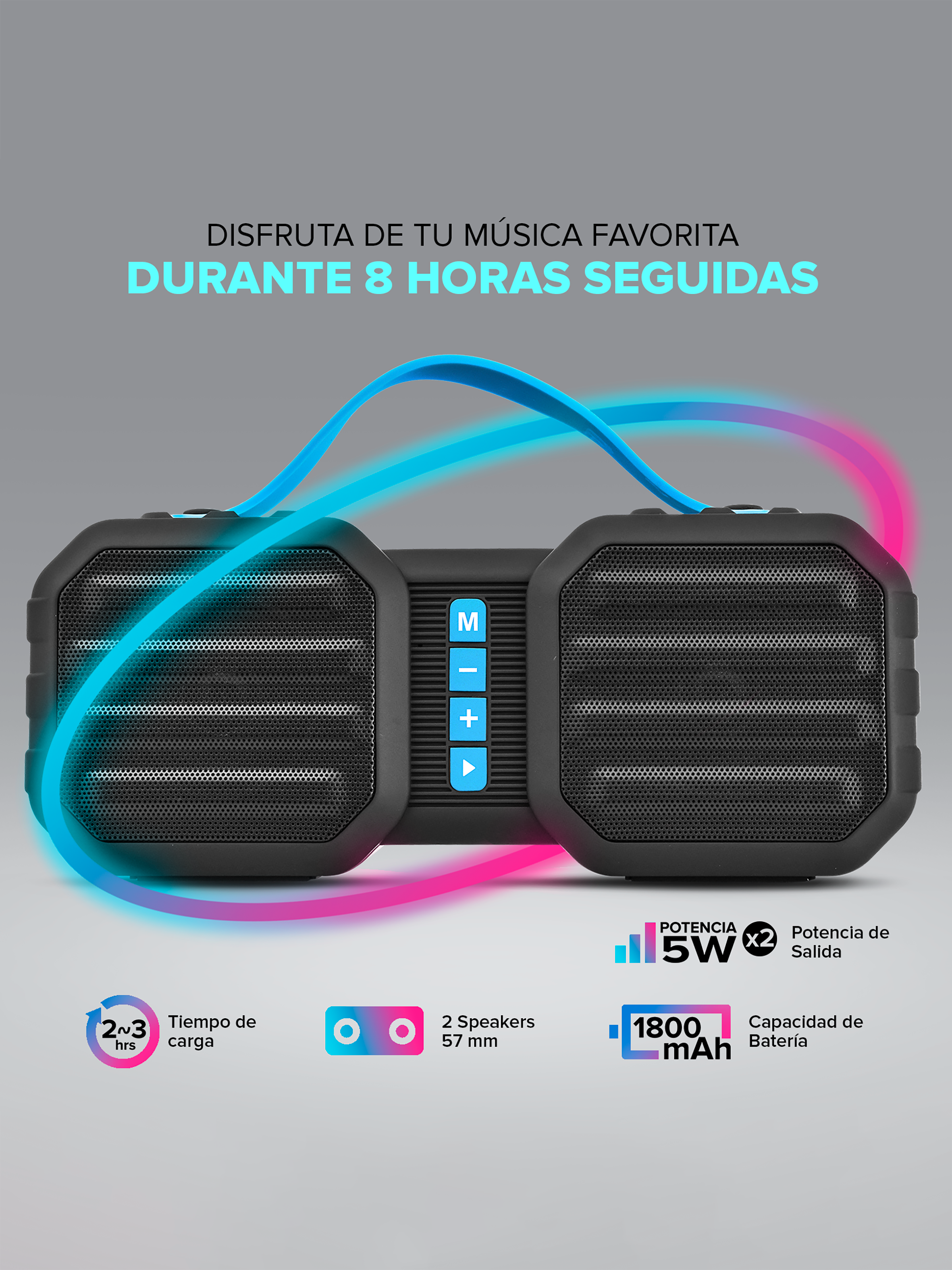 Parlante Inalámbrico NjoyTech con Soporte Para Celular-5