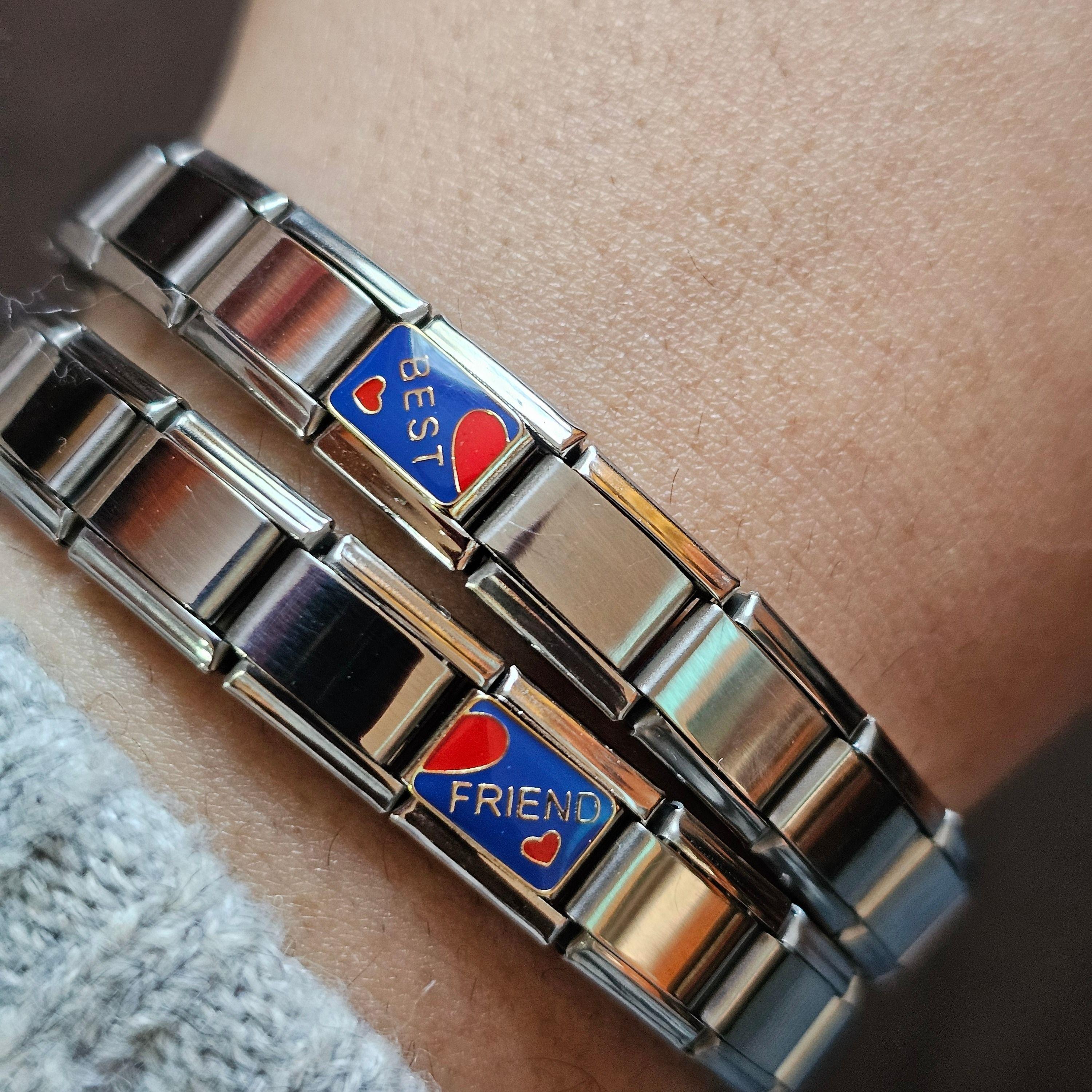 Set 2 Pulseras con charms italianos de Amistad - Cristaleen-2