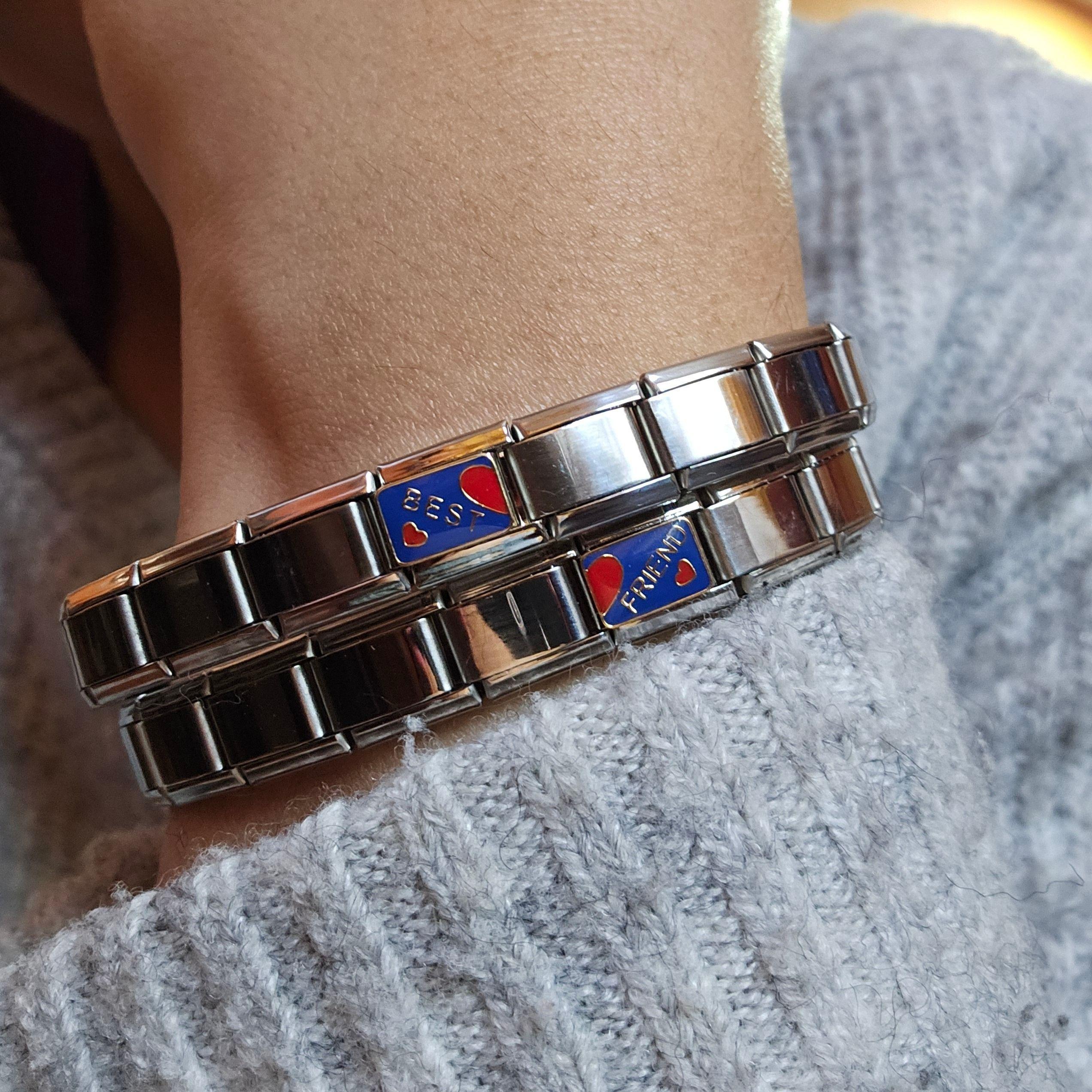 Set 2 Pulseras con charms italianos de Amistad - Cristaleen-3