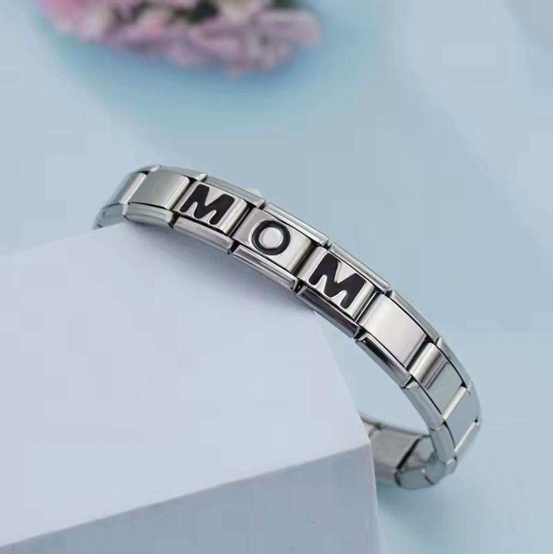 Charm Letra M de Acero Inoxidable para Pulsera Italiana-2