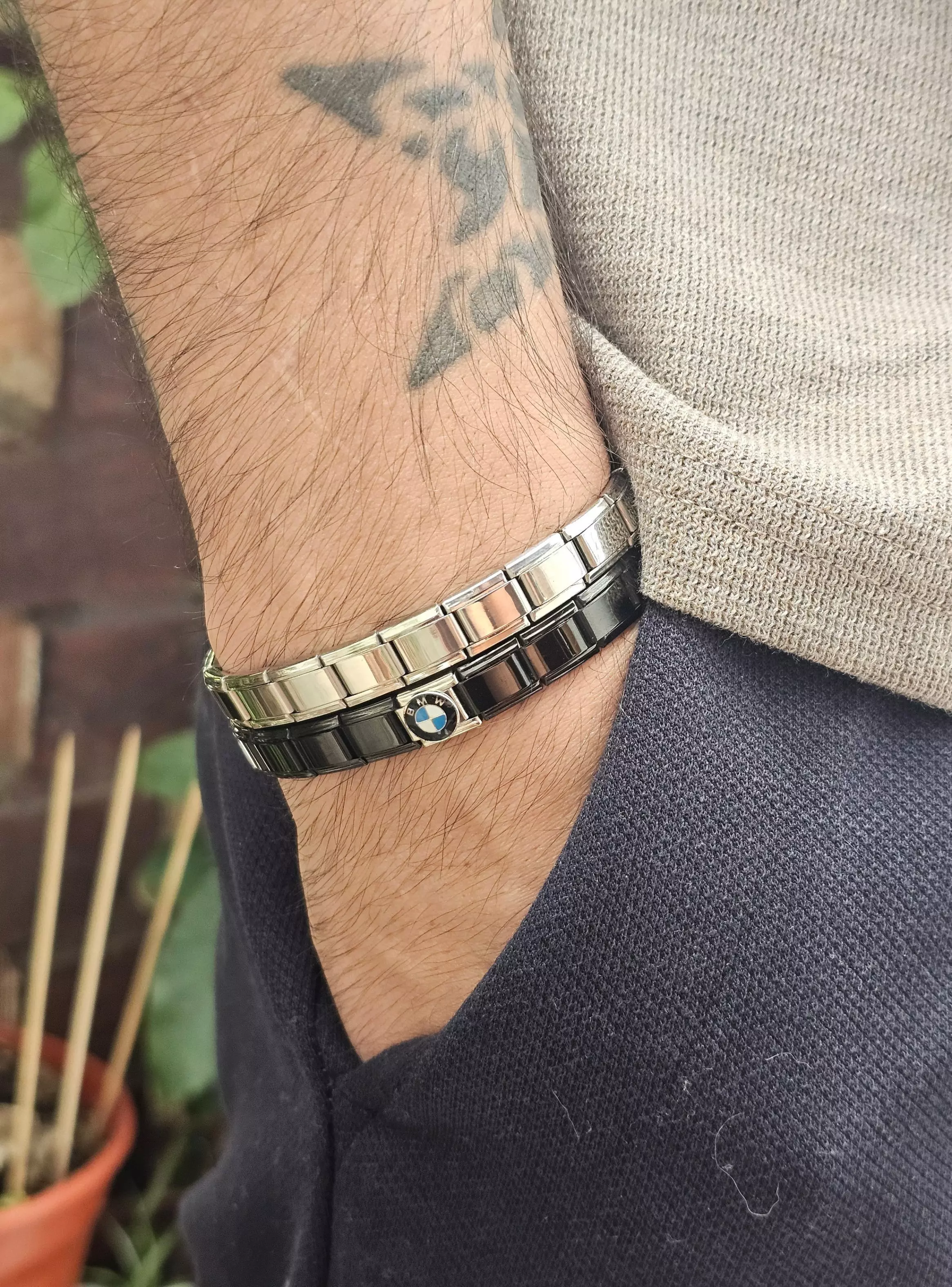 Brazalete, Pulsera Italiana Acero Inoxidable, Personalizable-2