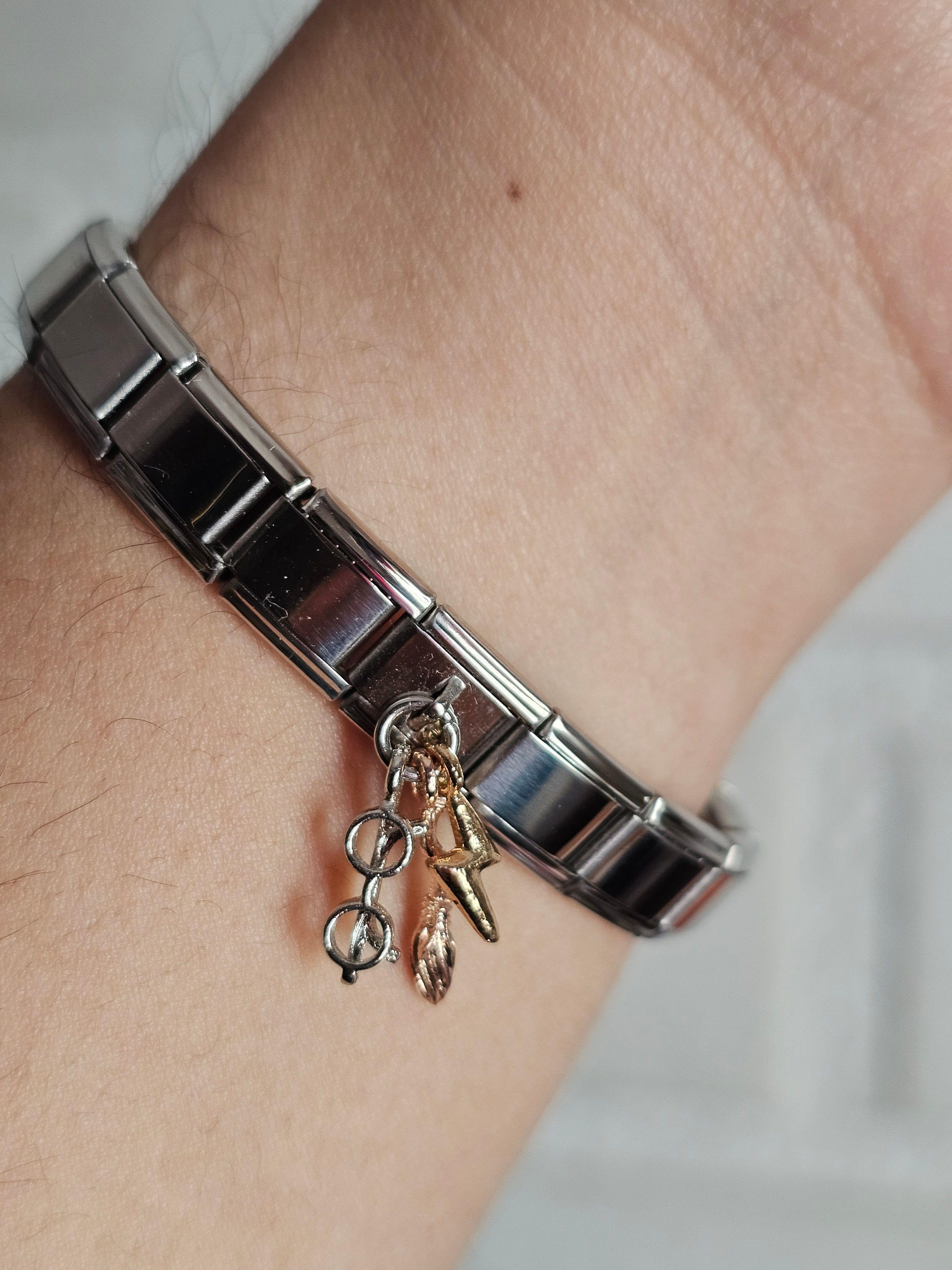 Set Pulsera Italiana Colgantes Harry potter Acero Inoxidable-2