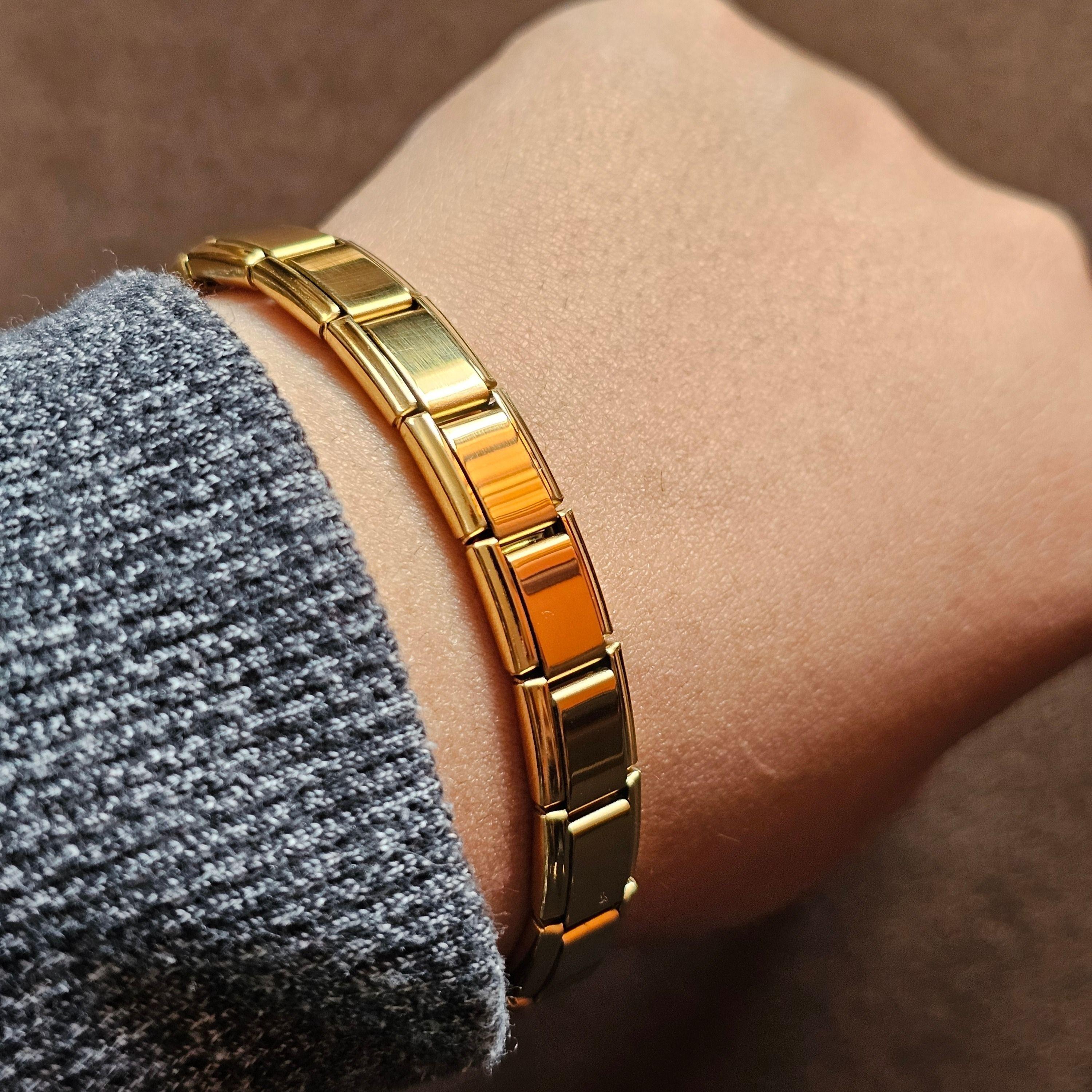 Brazalete Italiano Gold, Acero Inoxidable, Personalizable-2