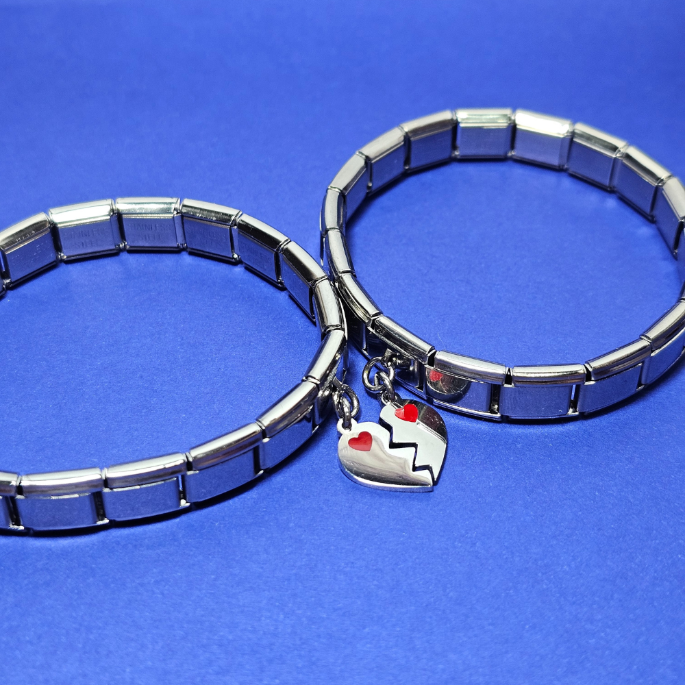 Charm Dúo Corazones Rotos – Unión Perfecta Acero Inoxidable-2