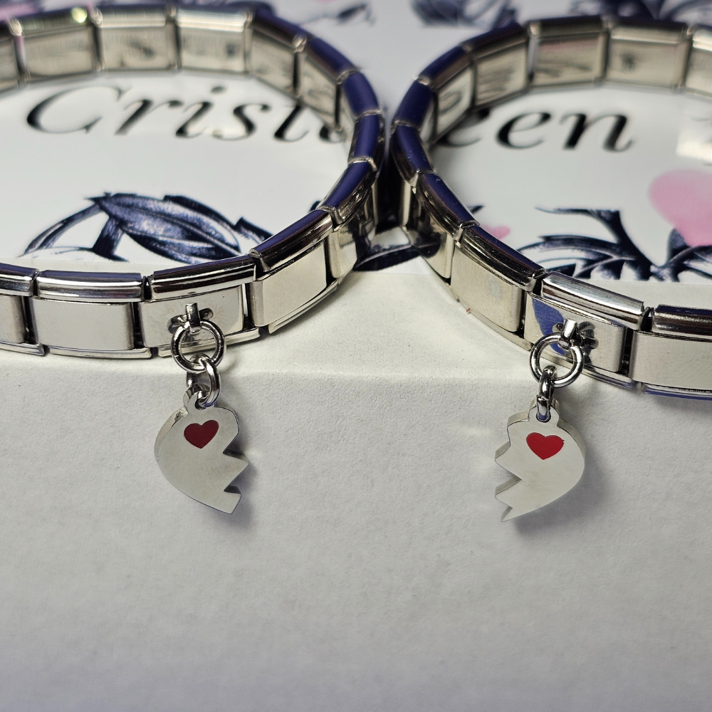 Charm Dúo Corazones Rotos – Unión Perfecta Acero Inoxidable-3