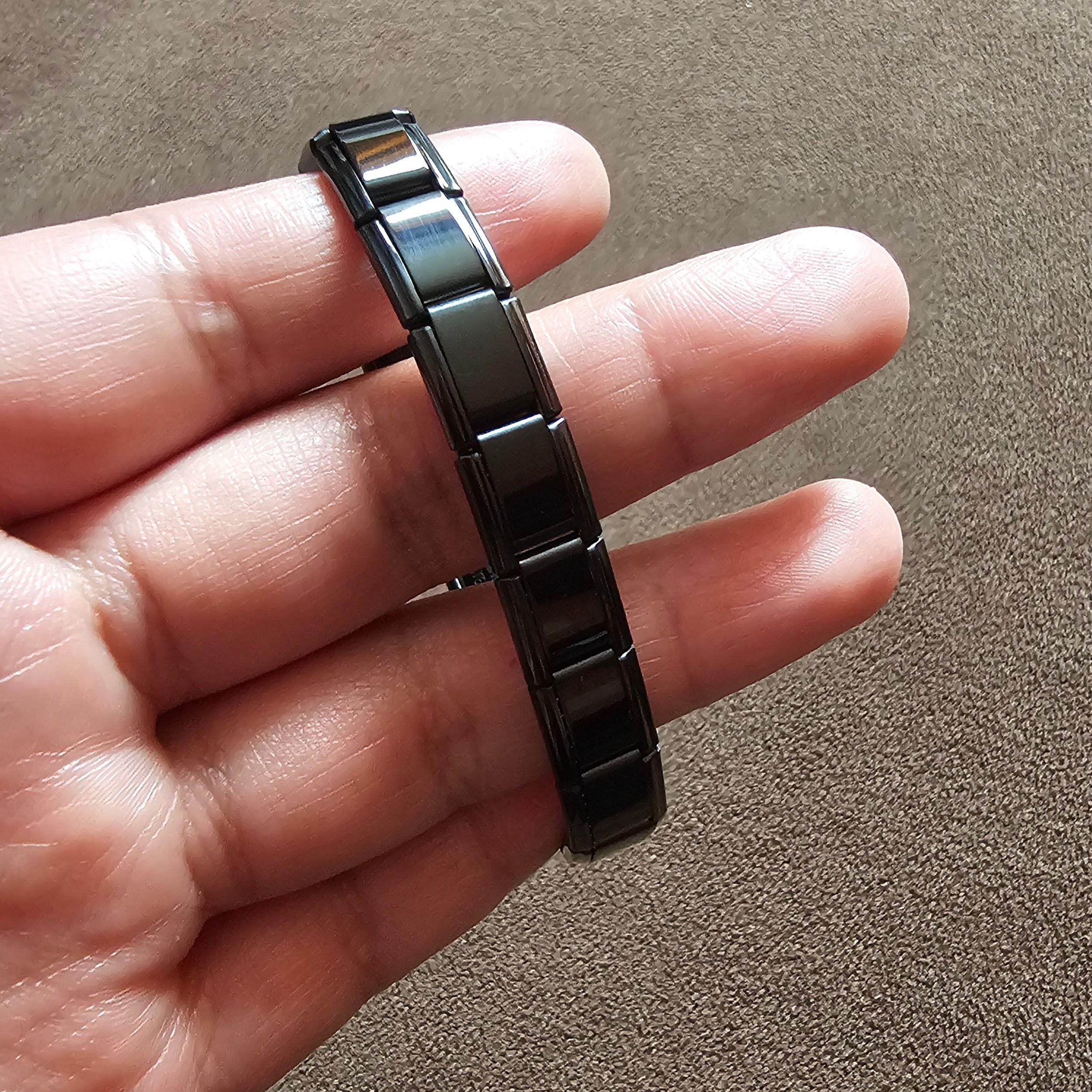 Brazalete Italiano, Black, Acero Inoxidable, Personalizable-2