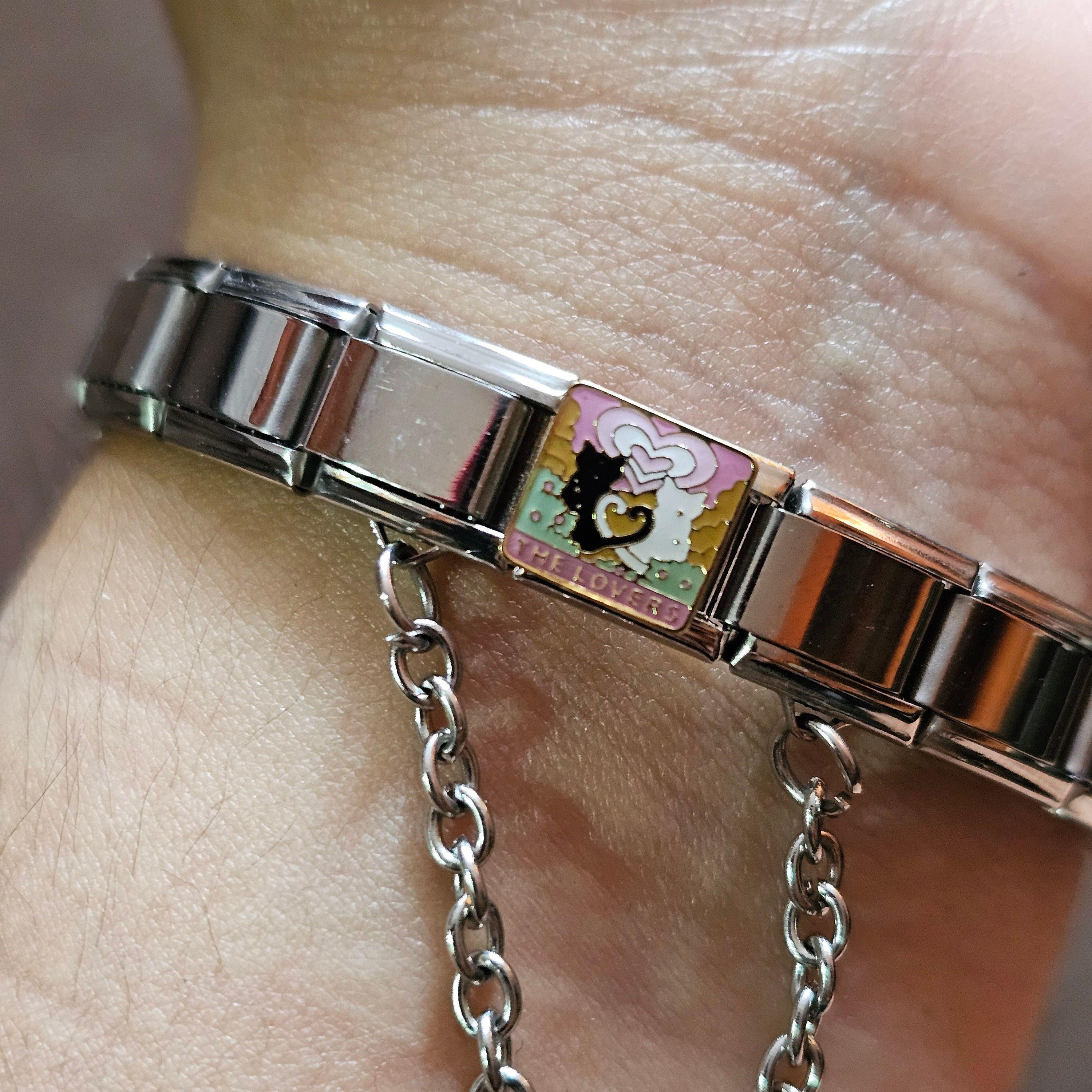 Set Brazalete Italiano + Charms + Cadena de Seguridad-2