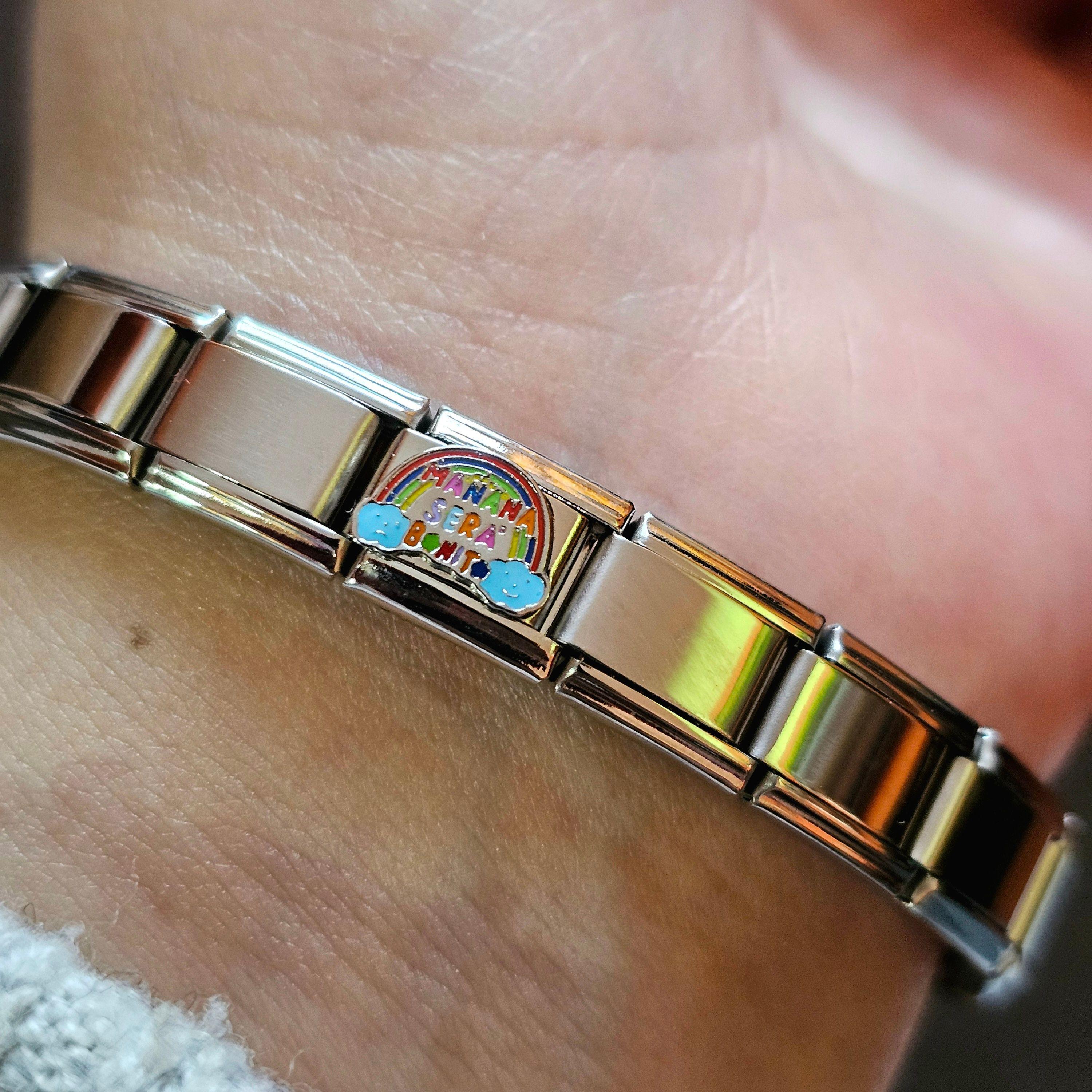 Charms Mañana Sera Bonito Para Pulsera Brazalete Italiano-4