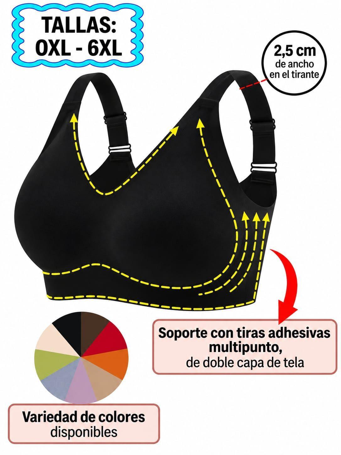 Sosten Jelly Sin Fierro Sin Costura Efecto Alisador y Gran Firmeza Tallas Grandes XL a 4XL-7