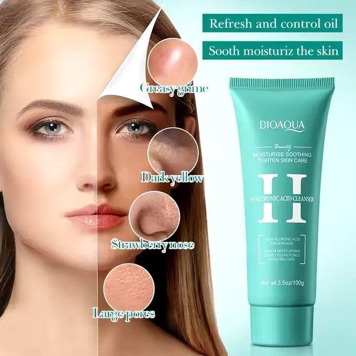 Limpiador Facial de Ácido Hialurónico BIOAQUA - 10X Humectación y Ceramida 5%-3