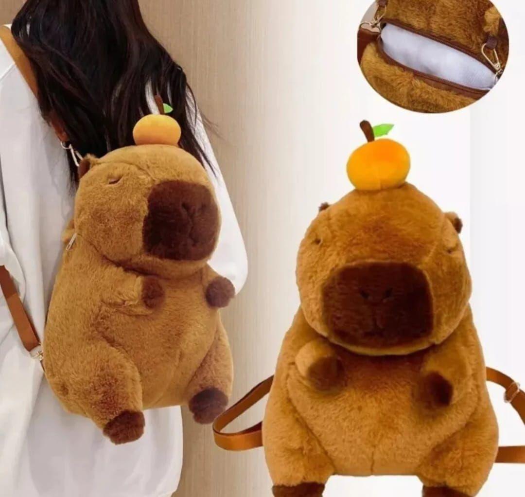 Capibara Bolso Mochila Peluche De Felpa-2