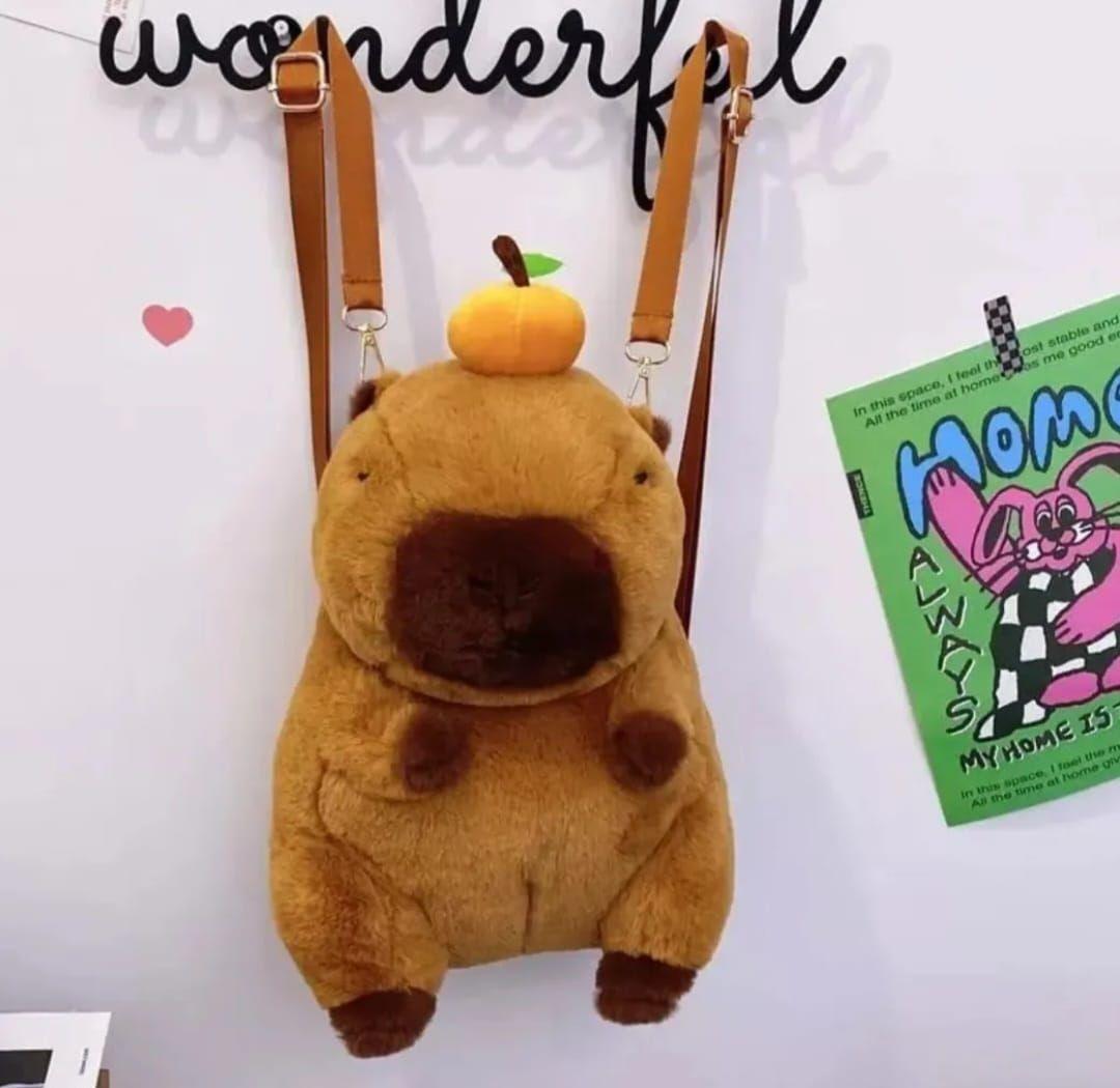 Capibara Bolso Mochila Peluche De Felpa-3