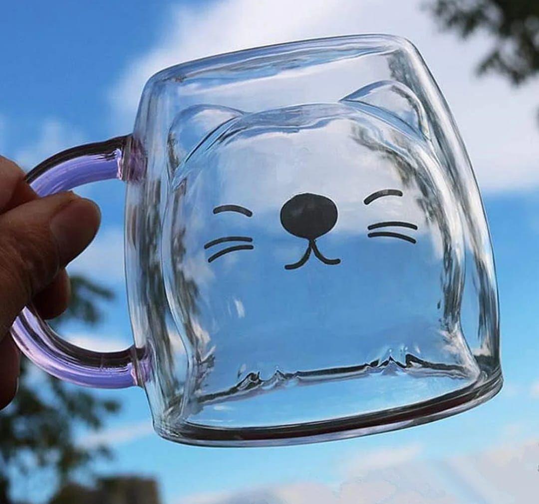 Taza Tazon Gato 3d Vidrio Templado 250ml-4