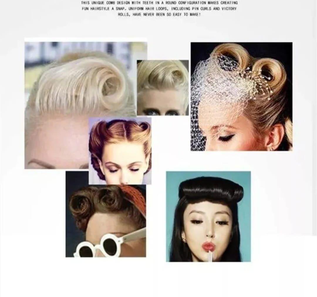 Peine Enrollable Cepillo De Pelo Rizado Vintage-2