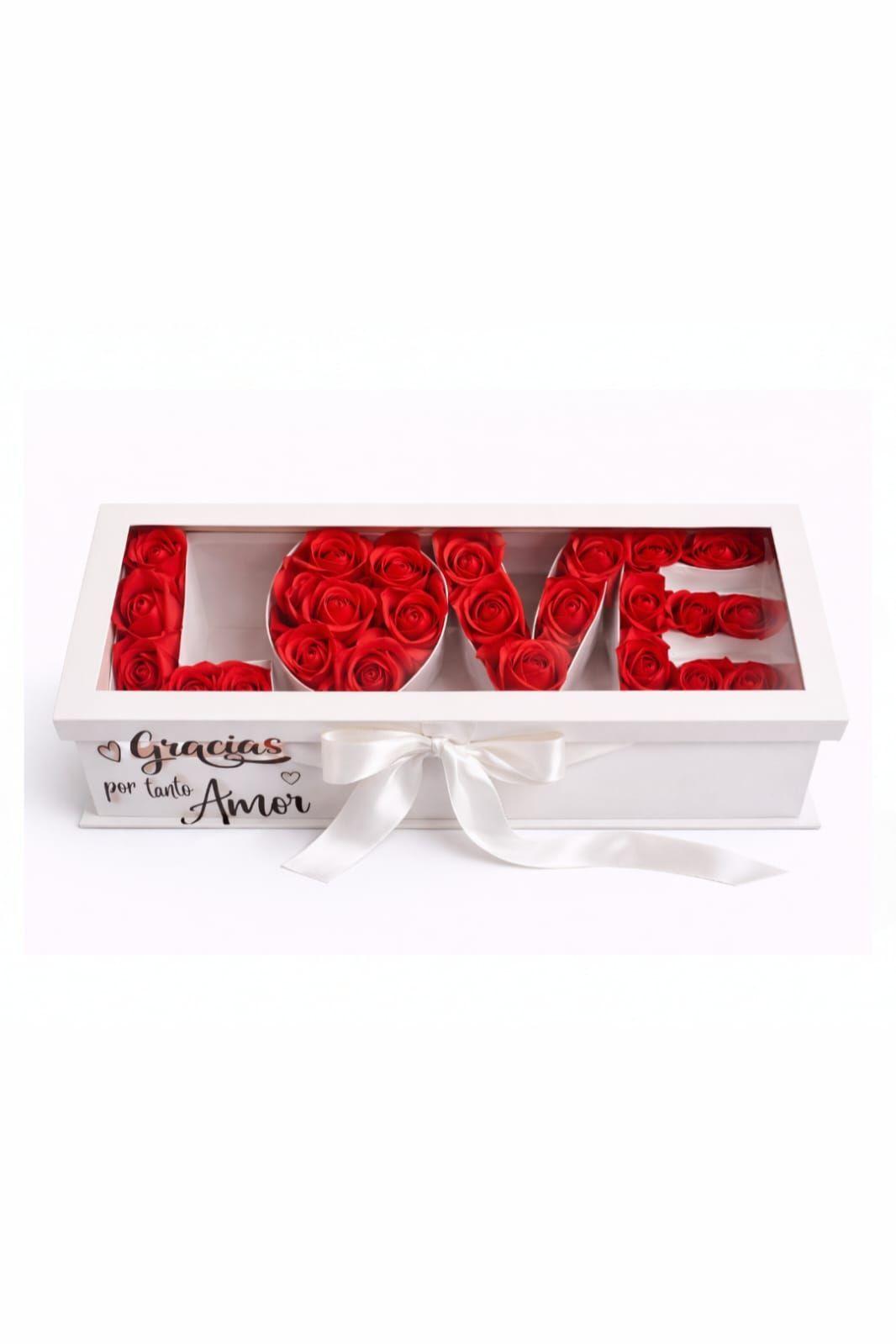 Caja Premium De Rosas Eternas Love Regalo San Valentin-0