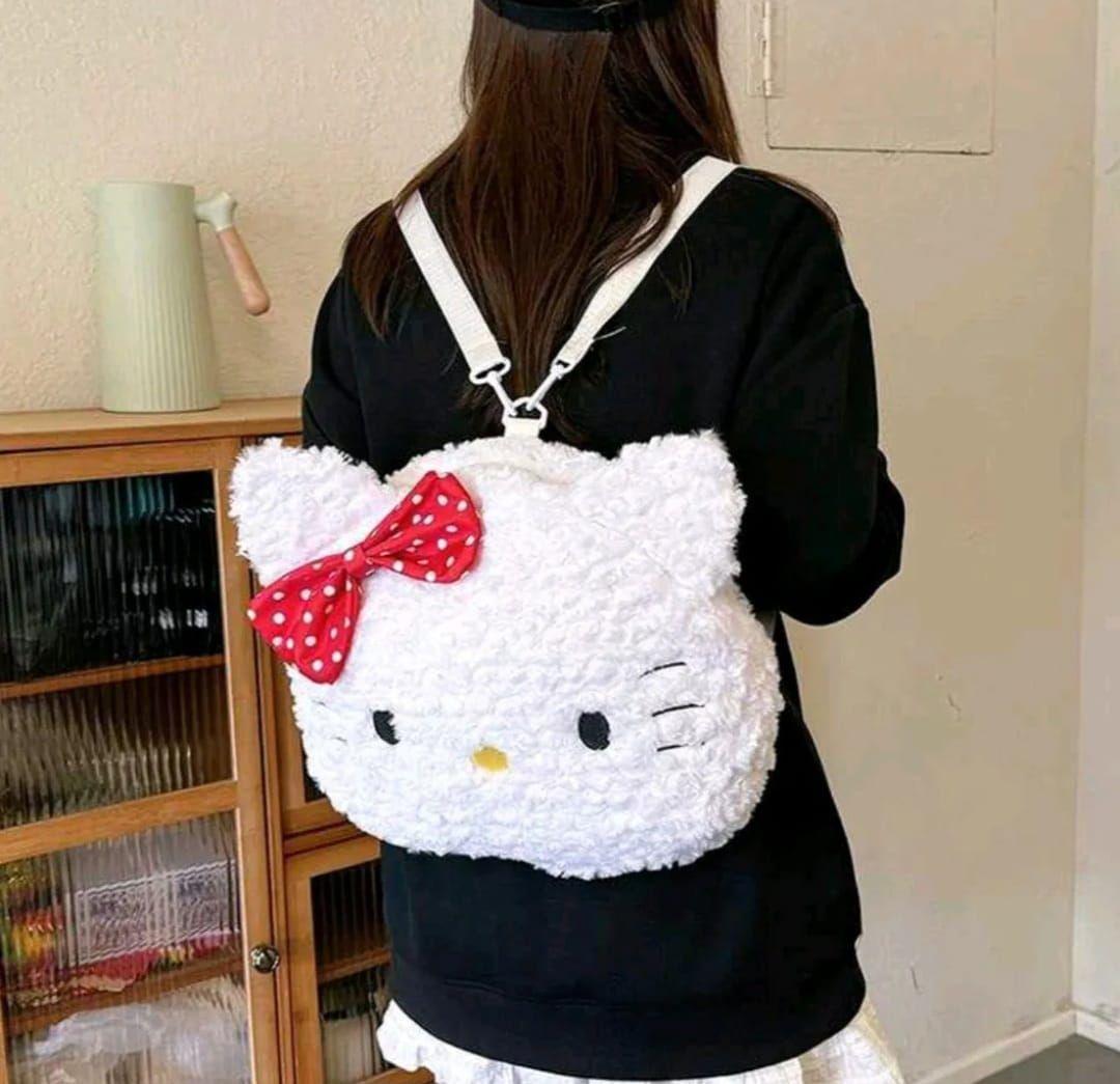 Hello Kitty Bolso Mochila Peluche De Felp-1