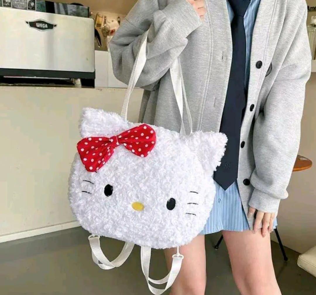 Hello Kitty Bolso Mochila Peluche De Felp-3
