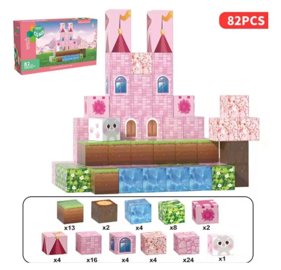 Bloques De Construcción  Magnéticos Castillo 82 Piezas-0
