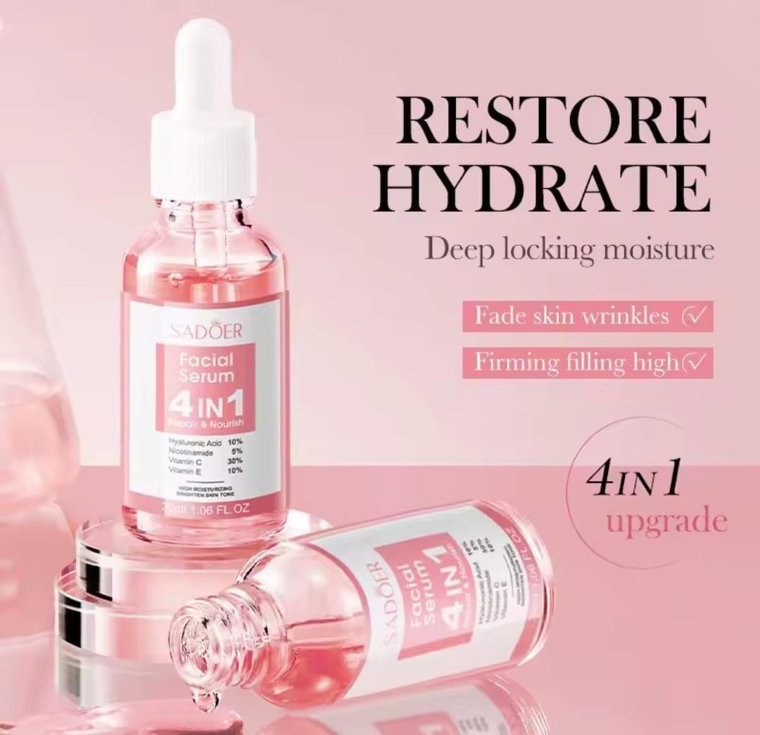 Sérum  Facial 4 en 1 Con Ácido Hialurónico y Vitaminas-3