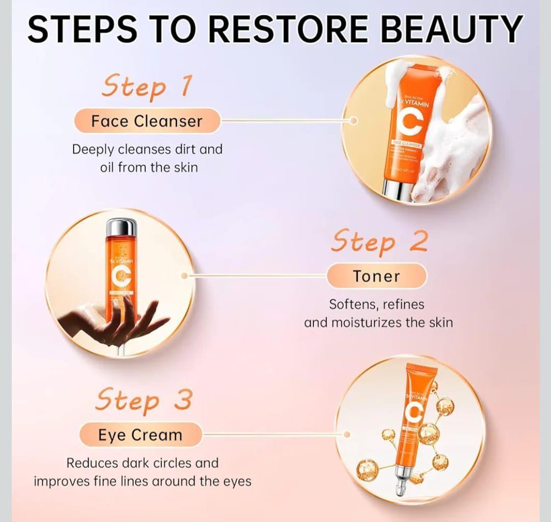 Set Skincare Kit Cuidado Facial VC Blanqueador Antiedad Kit Premium Original-2