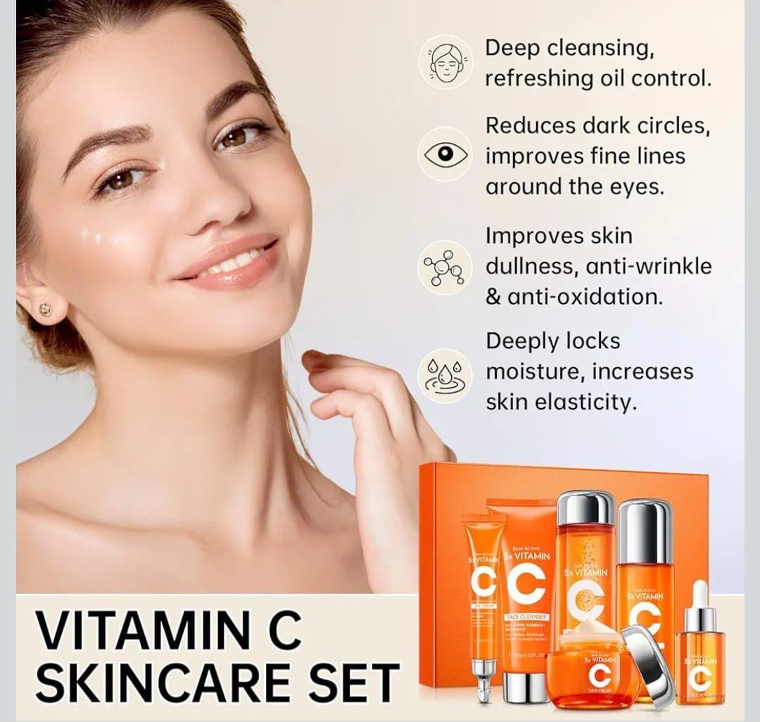 Set Skincare Kit Cuidado Facial VC Blanqueador Antiedad Kit Premium Original-5