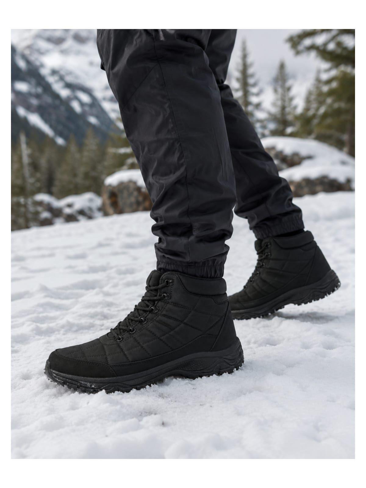 Bota Impermeable Hombre Para Lluvia y Nieve Forrada Con Chiporro-2