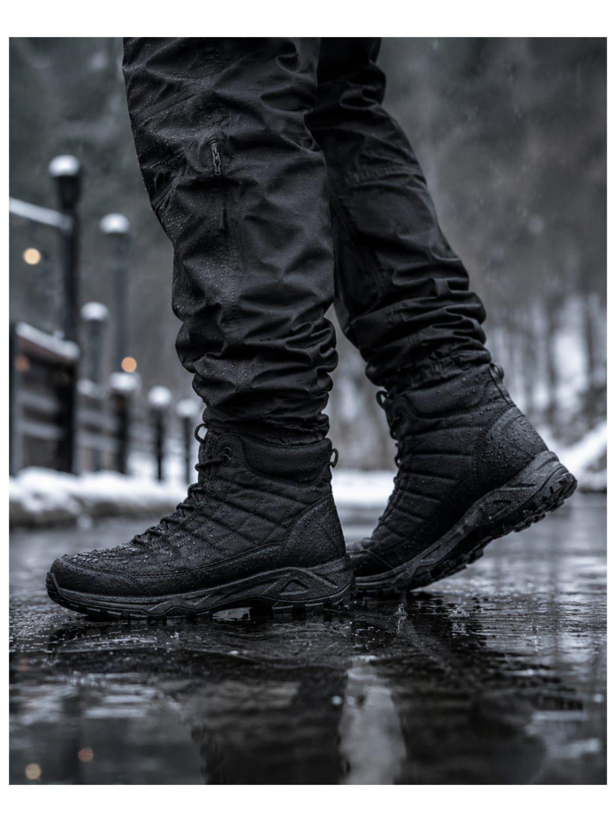Bota Impermeable Hombre Para Lluvia y Nieve Forrada Con Chiporro-3