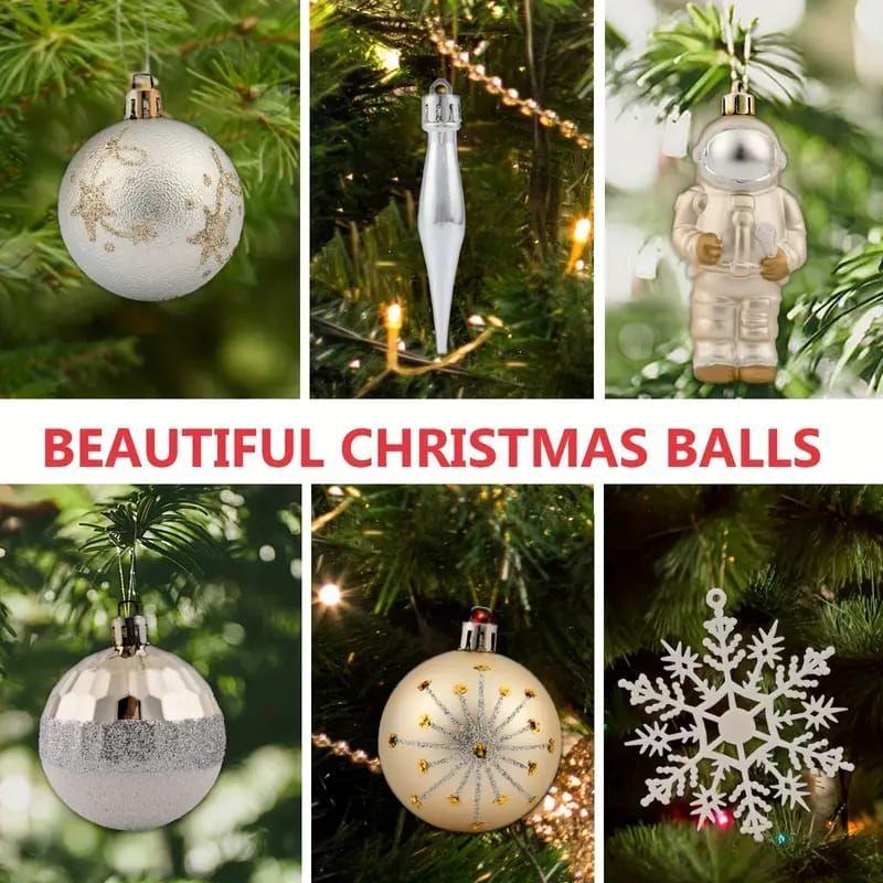 Set 72 Adornos Decoración Árbol Navidad Esferas Navideñas-3
