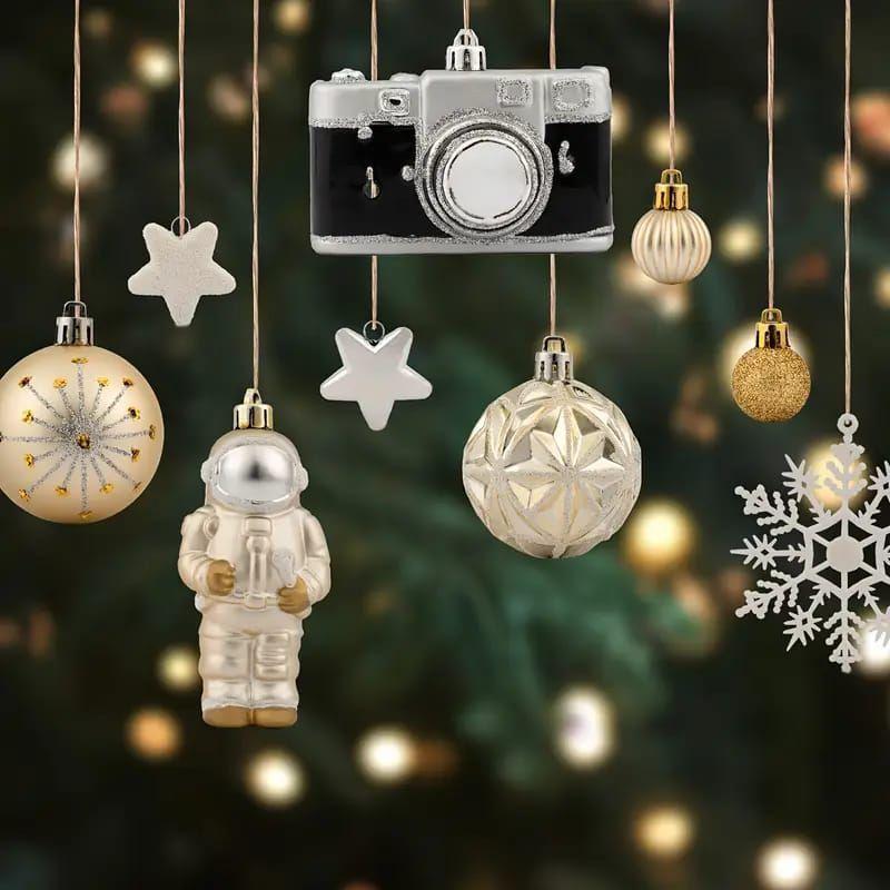 Set 72 Adornos Decoración Árbol Navidad Esferas Navideñas-5