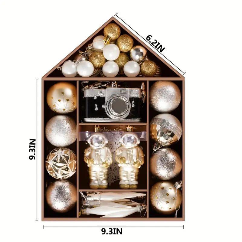 Set 72 Adornos Decoración Árbol Navidad Esferas Navideñas-7