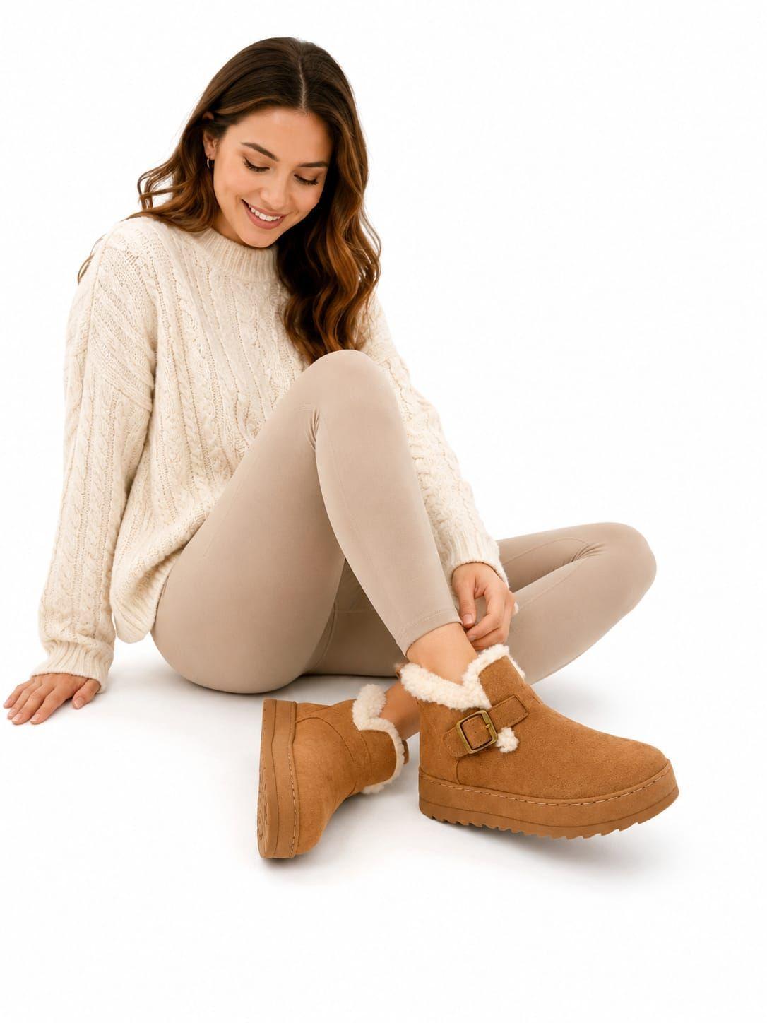 Botin Plataforma Mujer Con Chiporro Bota Invierno Mujer-2