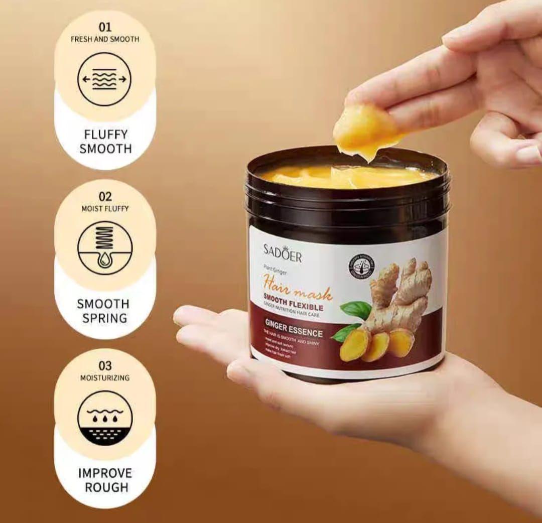 Crema Capilar De Jengibre Cabello Liso y Brillante-3