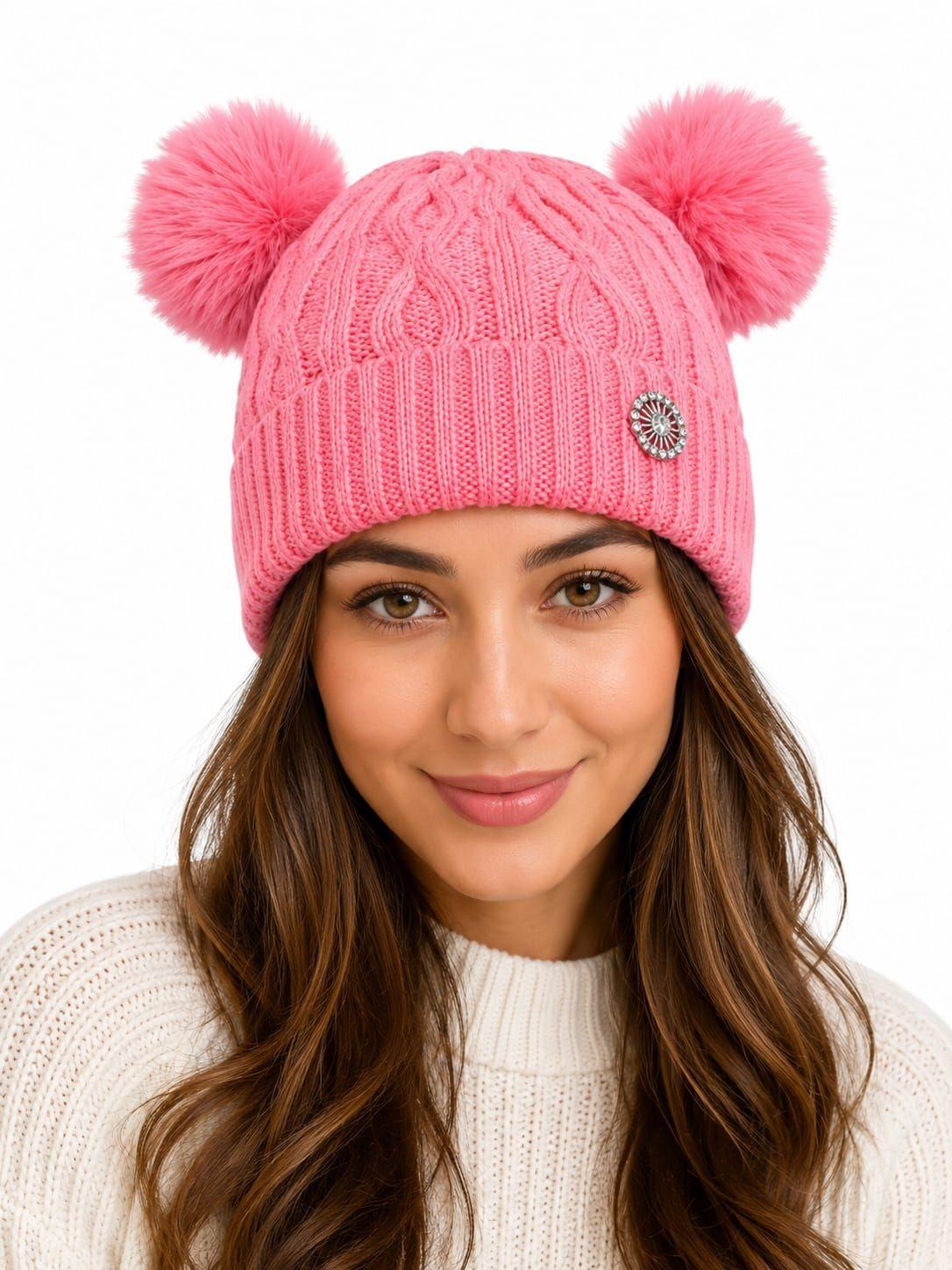 Gorro de Lana Doble Pompones El Toque Chic para tu Invierno-1
