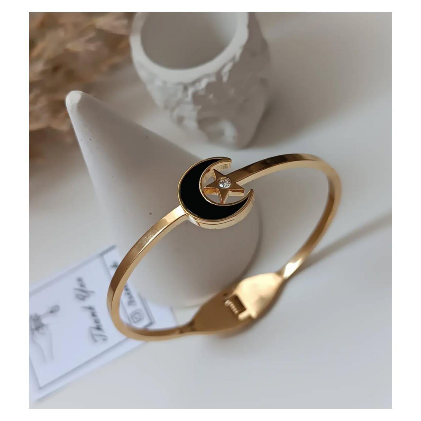 Pulsera Brazalete de Acero Inoxidable Luna Incluye Caja-3