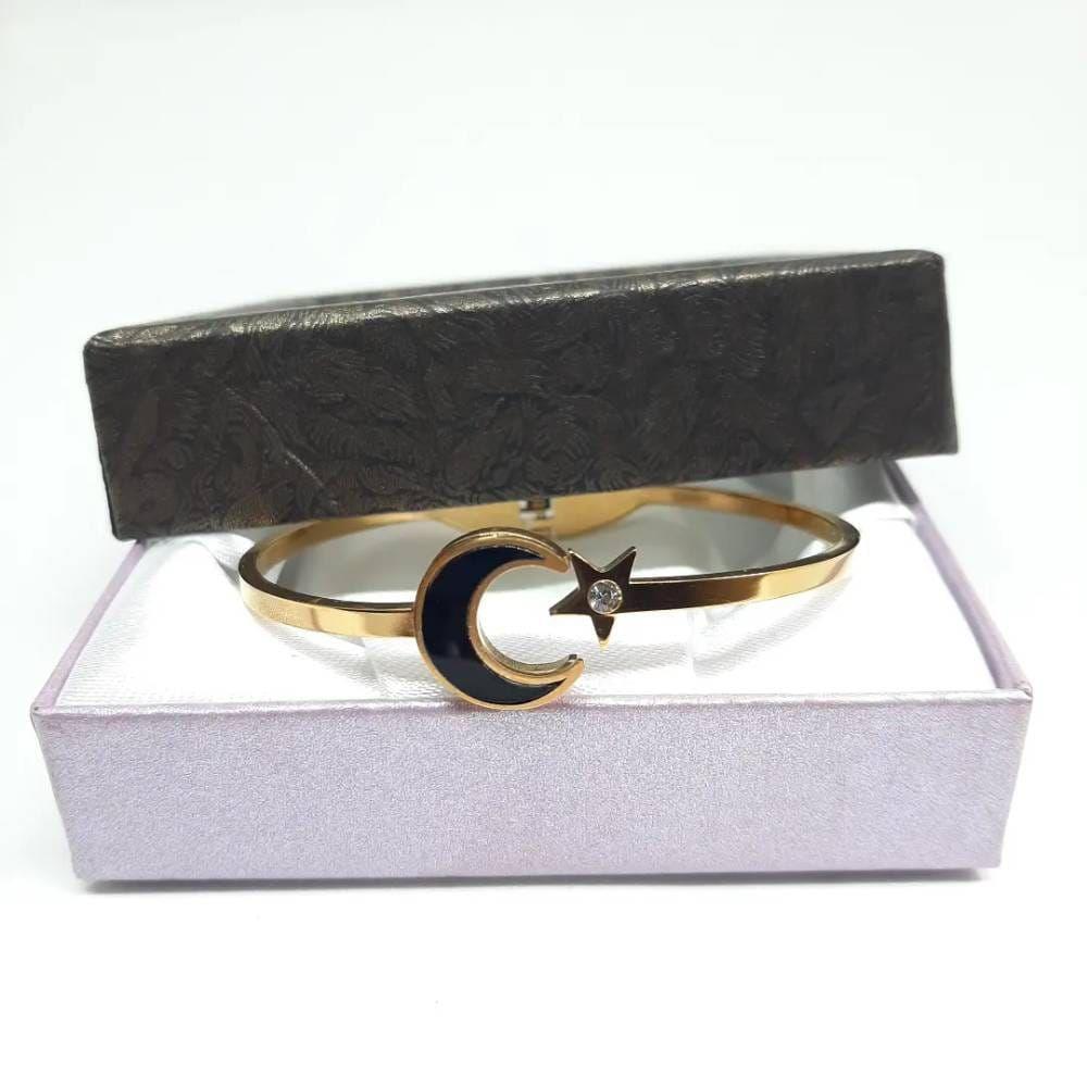 Pulsera Brazalete de Acero Inoxidable Luna Incluye Caja-4