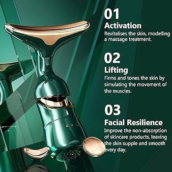 Masajeador Facial y Cuello 3 en 1 Reafirmante Verde-3