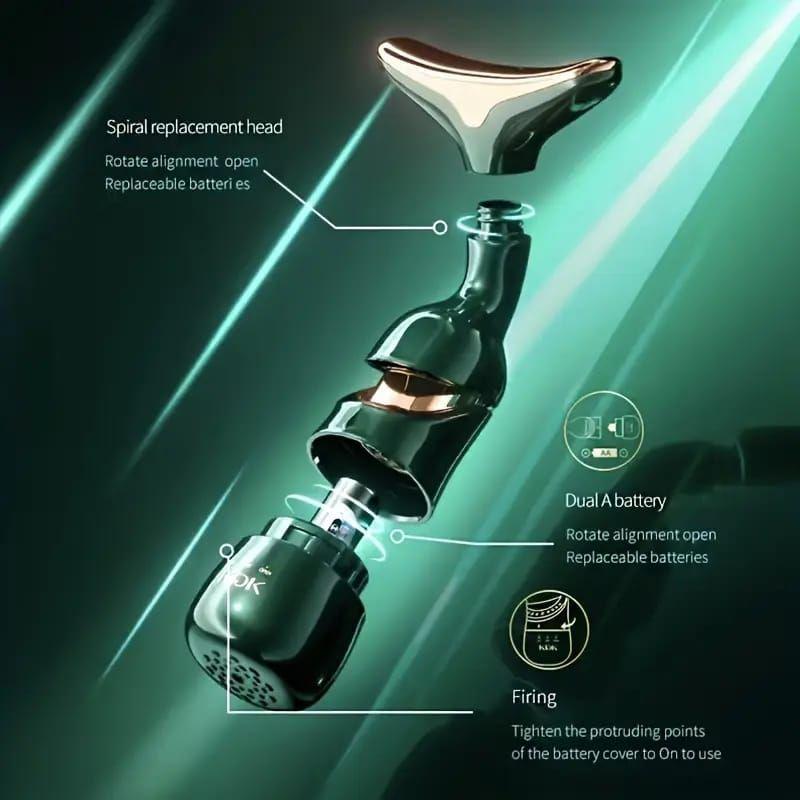 Masajeador Facial y Cuello 3 en 1 Reafirmante Verde-5