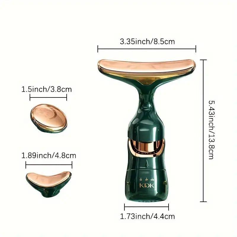 Masajeador Facial y Cuello 3 en 1 Reafirmante Verde-6