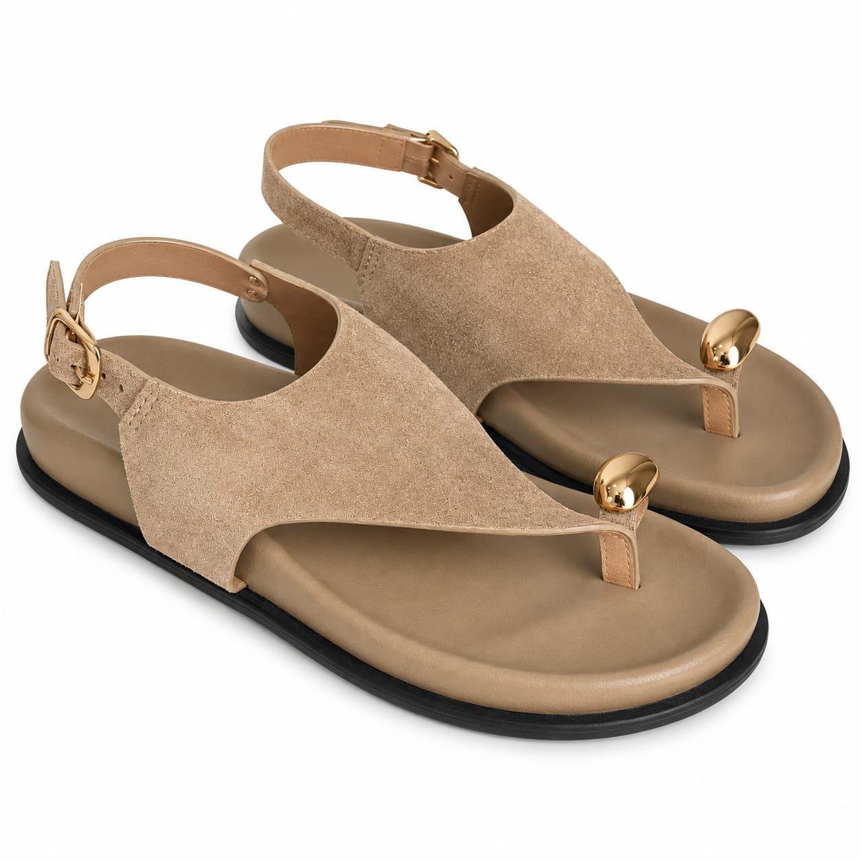 Sandalias Mujer Premium con Detalle Met lico y Tira de Dedo-0